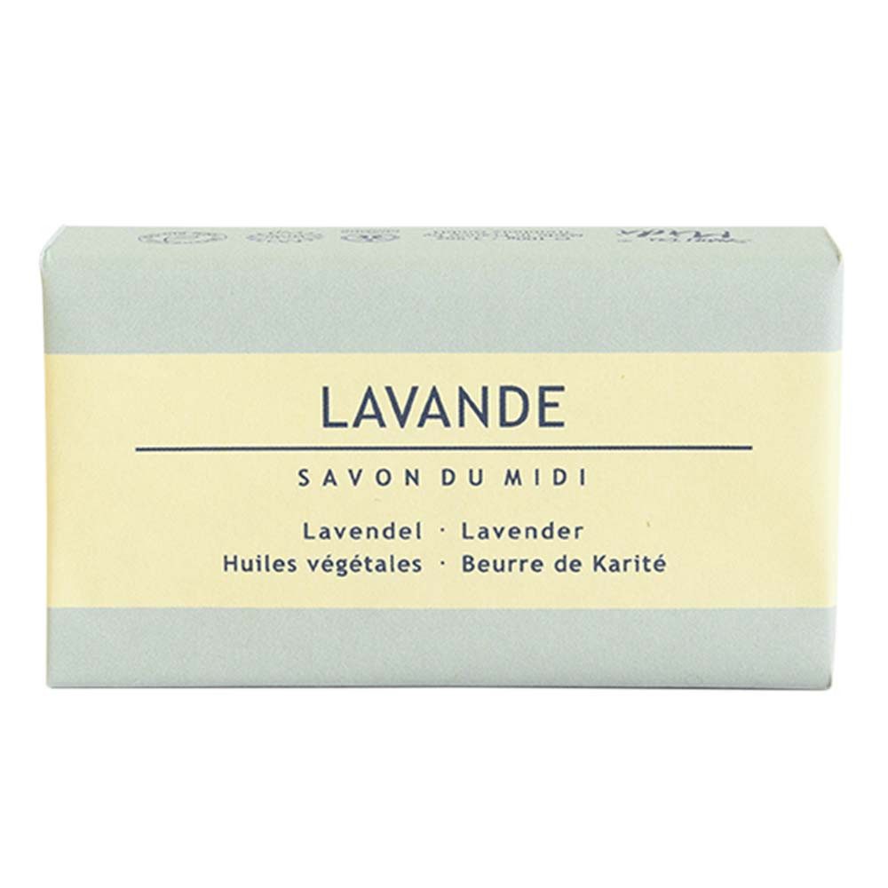 Savon du Midi Handseife Seife mit Karitébutter - Lavendel in Papierverpackung 100g