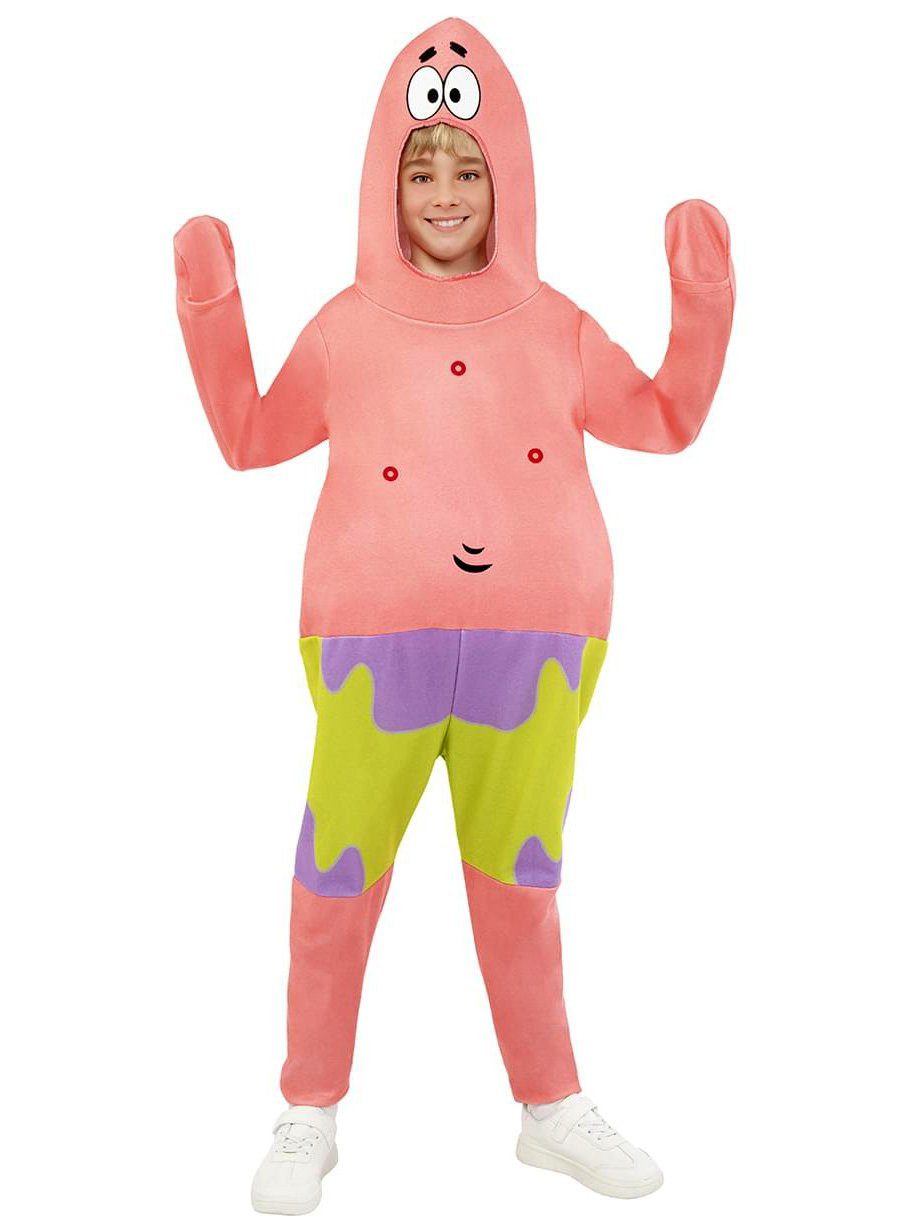 Funidelia Kostüm Spongebob Schwammkopf – Patrick Kostüm für Kinder, Overall des blassrosa Seesterns aus Bikini Bottom