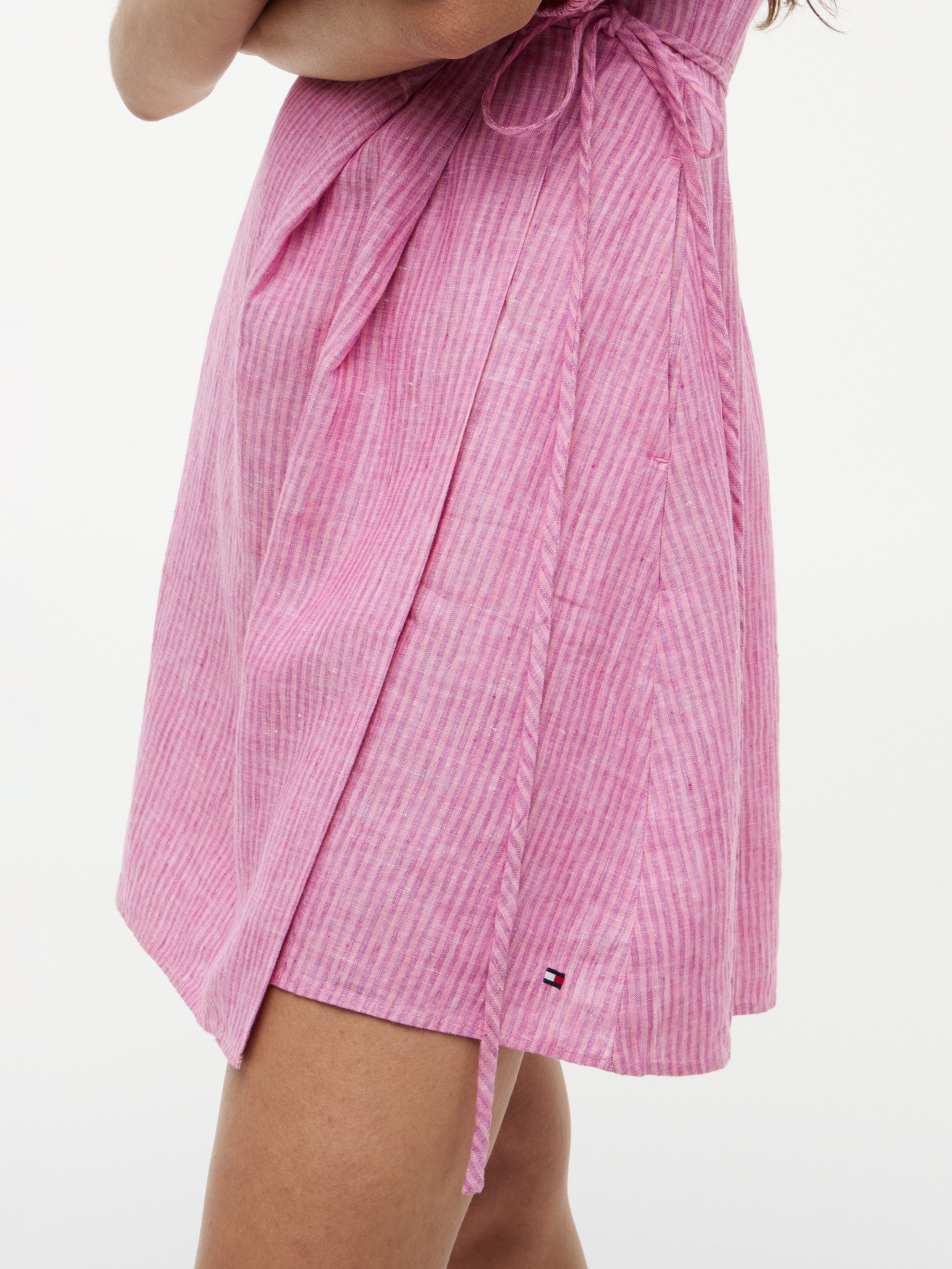 Tommy Hilfiger Wickelkleid SUMMER LINEN WRAP TIE SHORT DRS reines Leinen – Bild 4 von 4