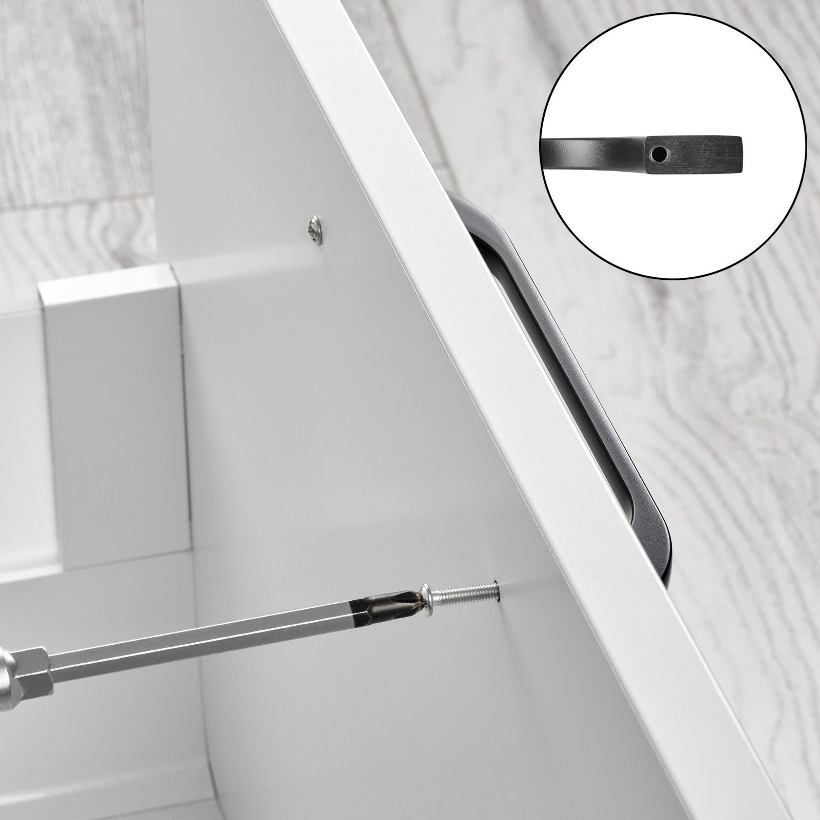 SO-TECH® Möbelgriff Bügelgriff Blackline XIII schwarz matt - inkl. Schrauben (Spar-Set, 10-St), Schubladengriff Schrankgriff Bohrlochabstand (BA) 128 mm – Bild 5 von 5