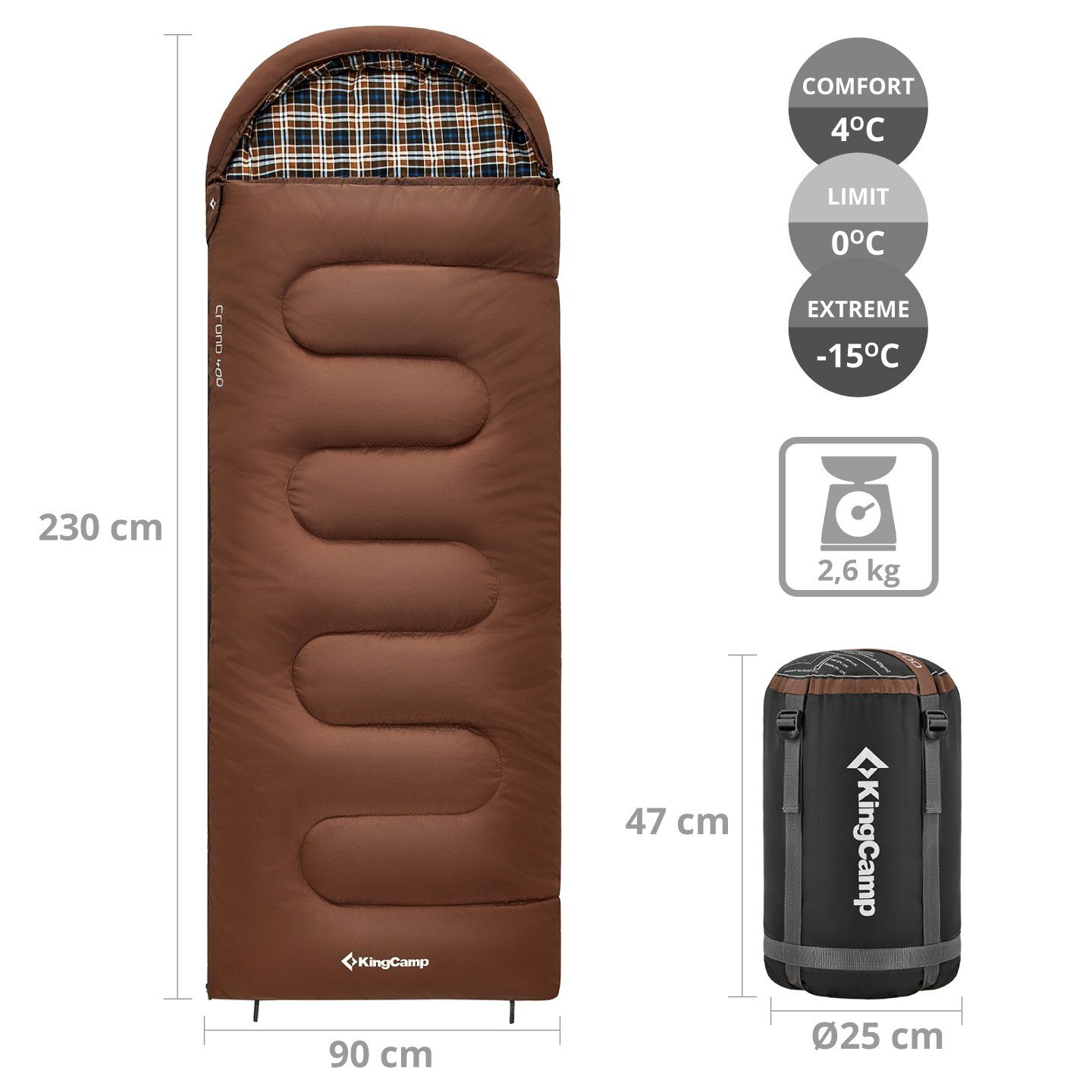 KingCamp Deckenschlafsack Deckenschlafsack Cloud 400 Winter, günstig online kaufen