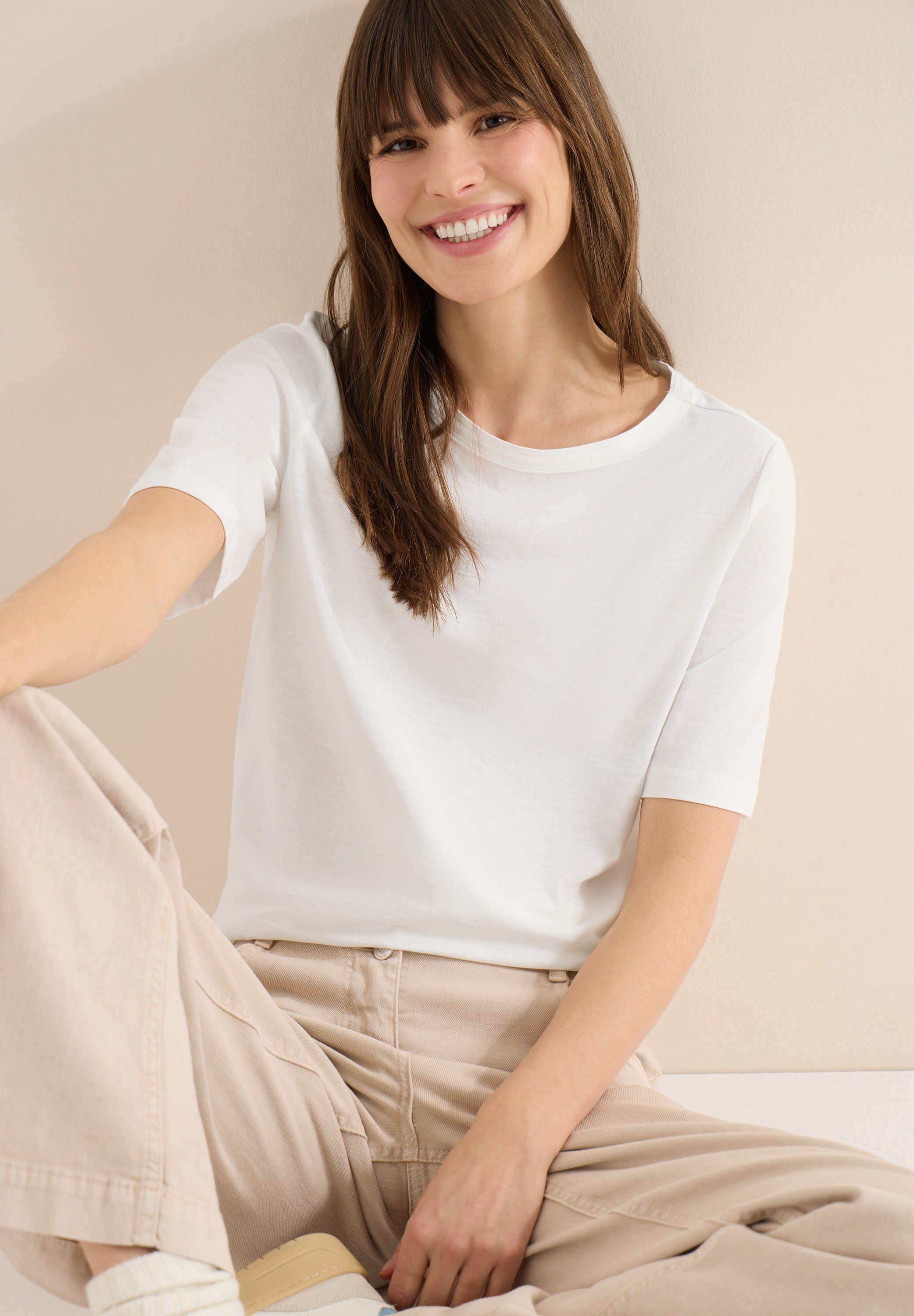 CECIL Kurzarmshirt aus weicher Baumwolle