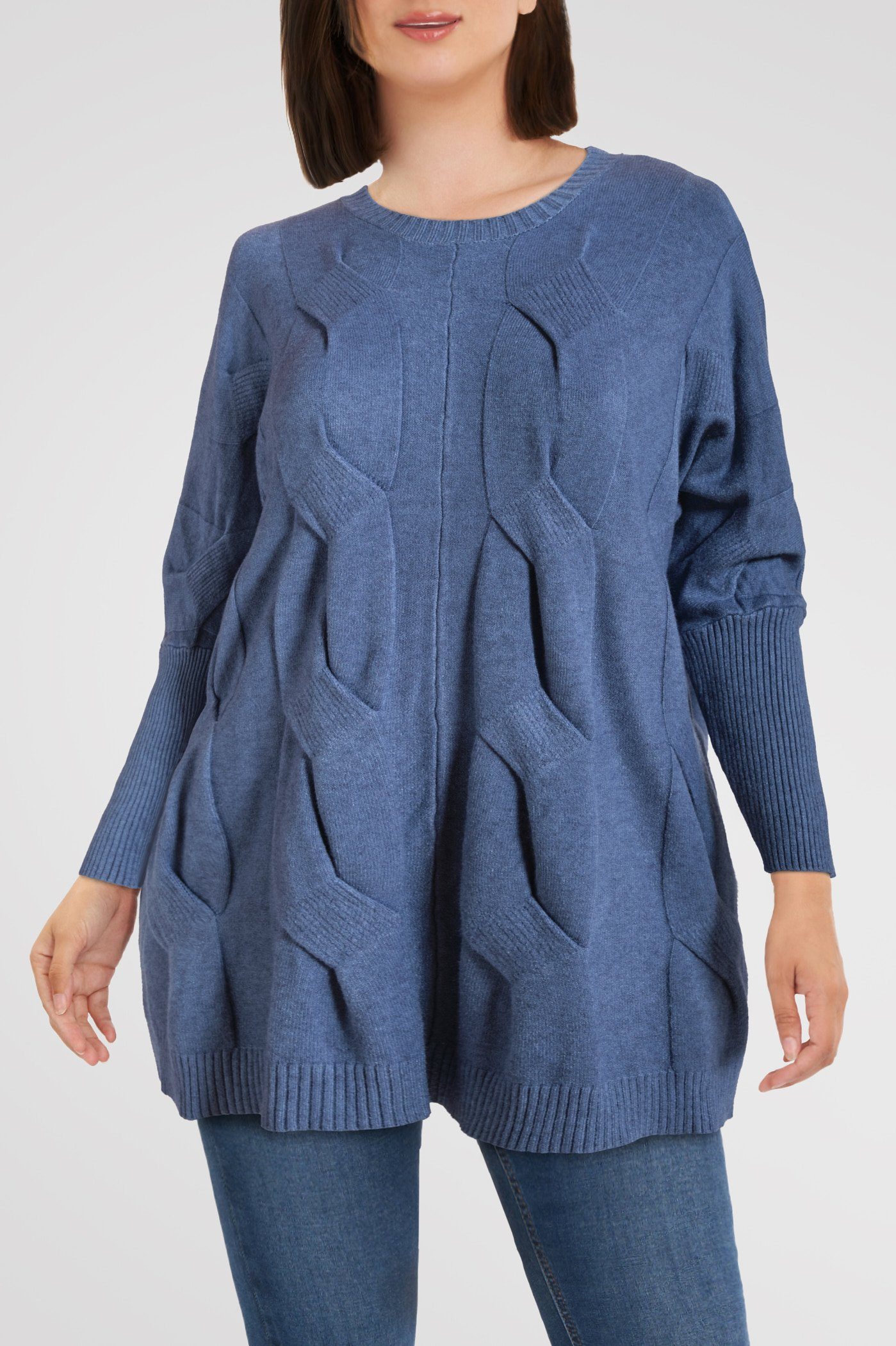 PEKIVESSA Strickpullover Oversize Pullover Damen Pulli (1-tlg) mit  Zopfmuster