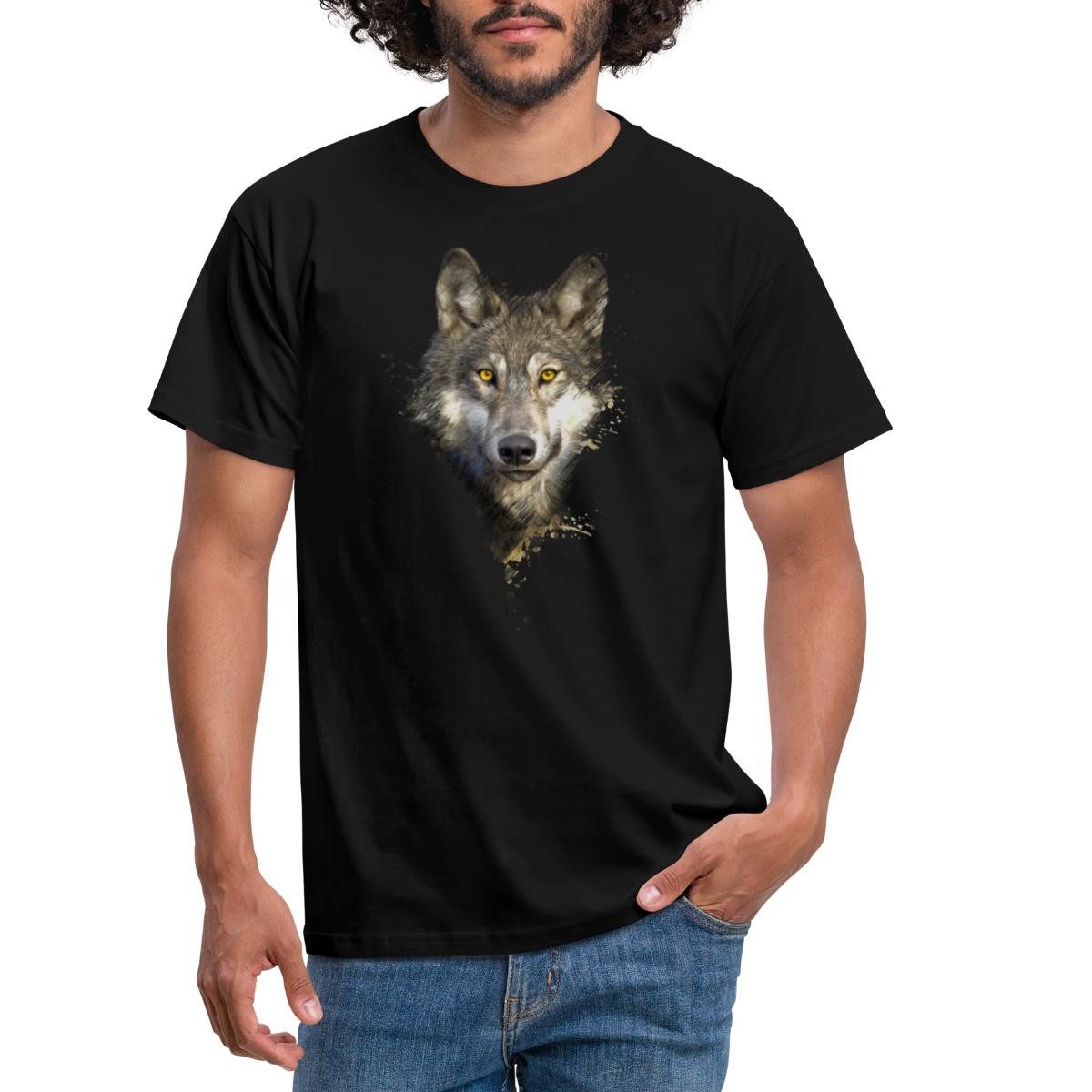 Spreadshirt T-Shirt Wolf Motiv Einsamer Wolf günstig online kaufen