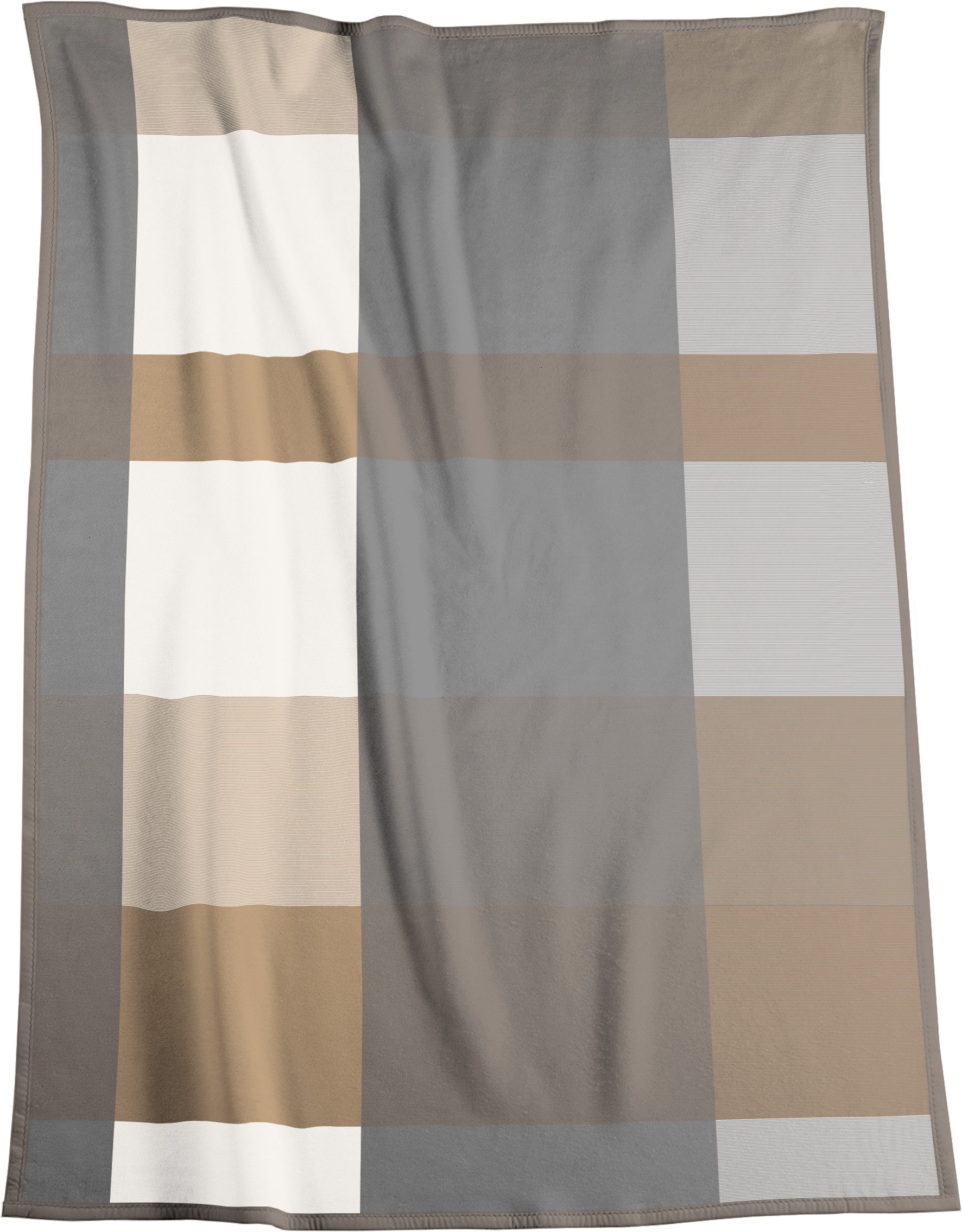 Wohndecke Cotton Home, Biederlack, Karo-Motiv, Timeless