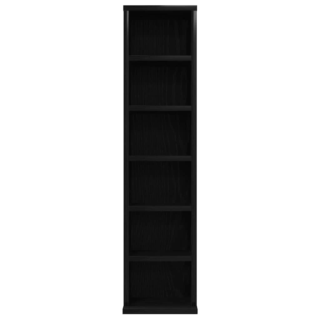 vidaXL CD-Regal CD-Schrank Schwarz Eichen-Optik 21x20x88 cm Holzwerkstoff, 1-tlg. – Bild 5 von 5