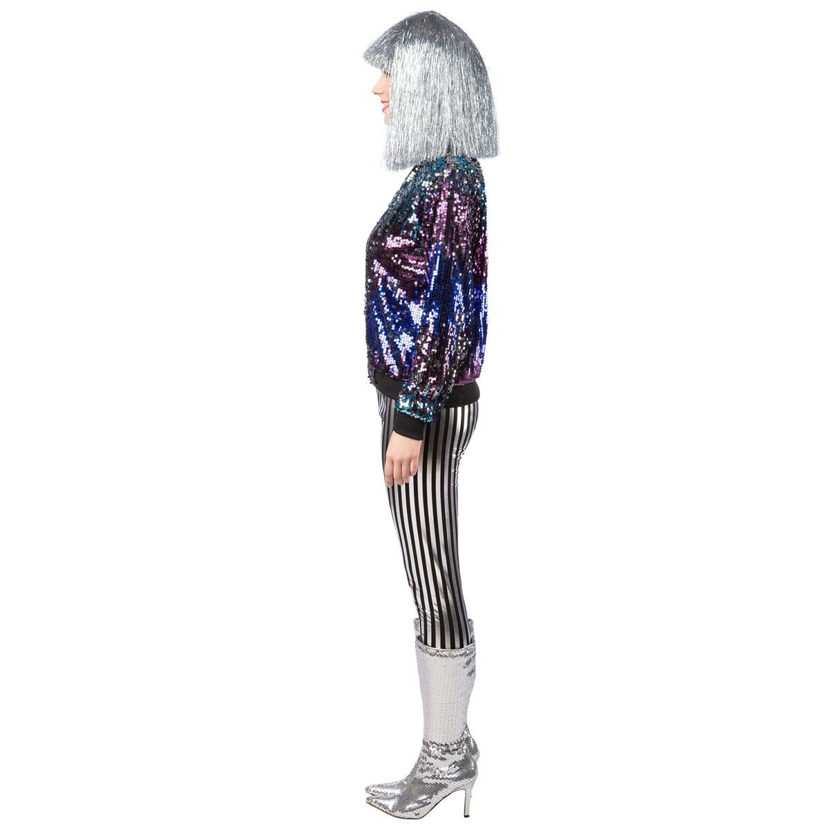 Orlob Kostüm Disco Paillettenjacke Blau Lila 80er 90er Jahre für Erwachsene günstig online kaufen