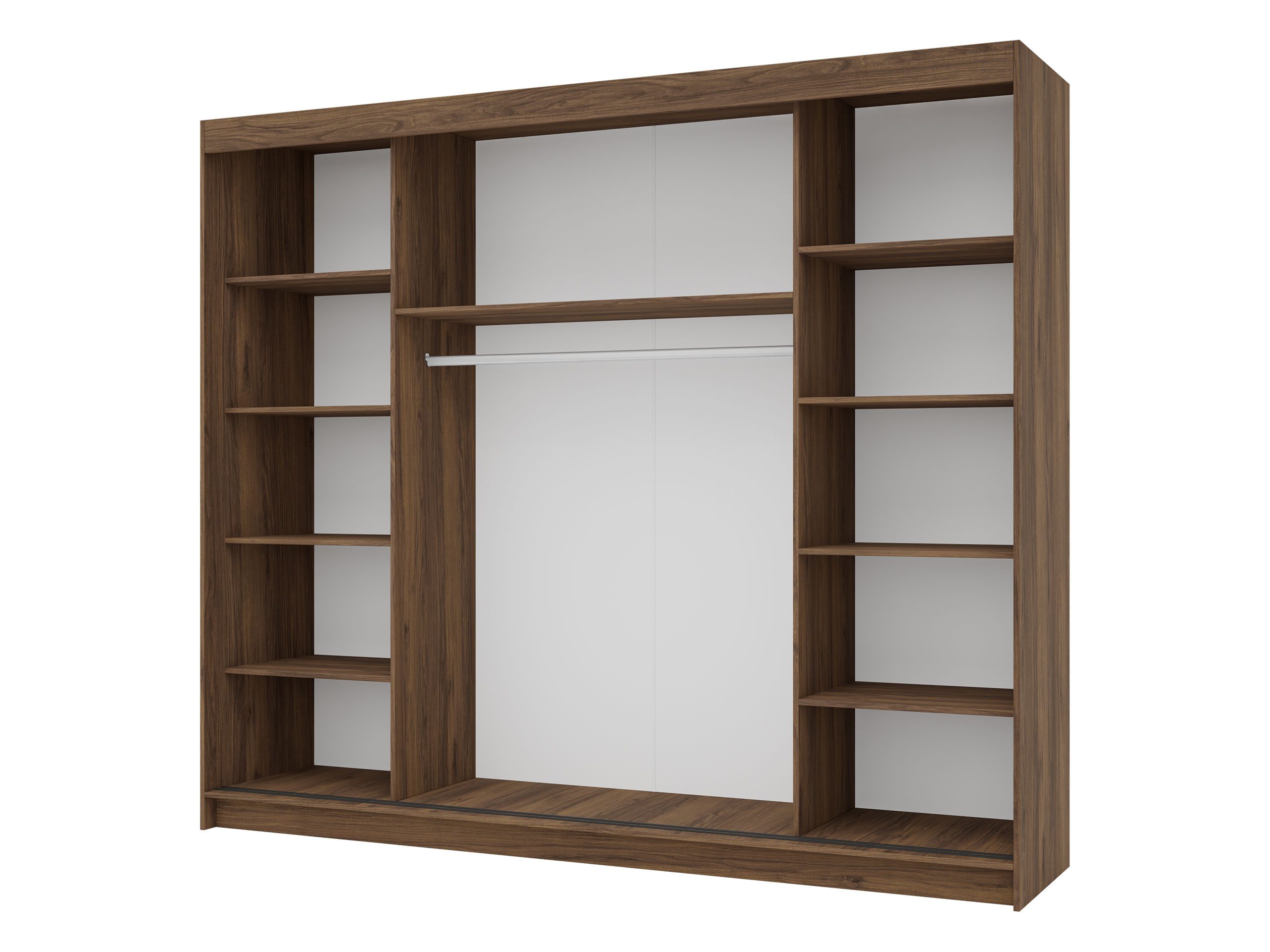 MIRJAN24 Kleiderschrank Infinity III 250 (mit drei Schwebetüren) mit Kleiderstange, Frontspiegel, 250x58x200 cm