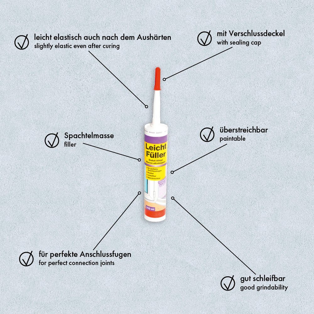 A.S. Création Fugenfueller Fugen und Flächen Leichtfüller, für perfekte Anschlussfugen, 310 ml – Bild 5 von 5