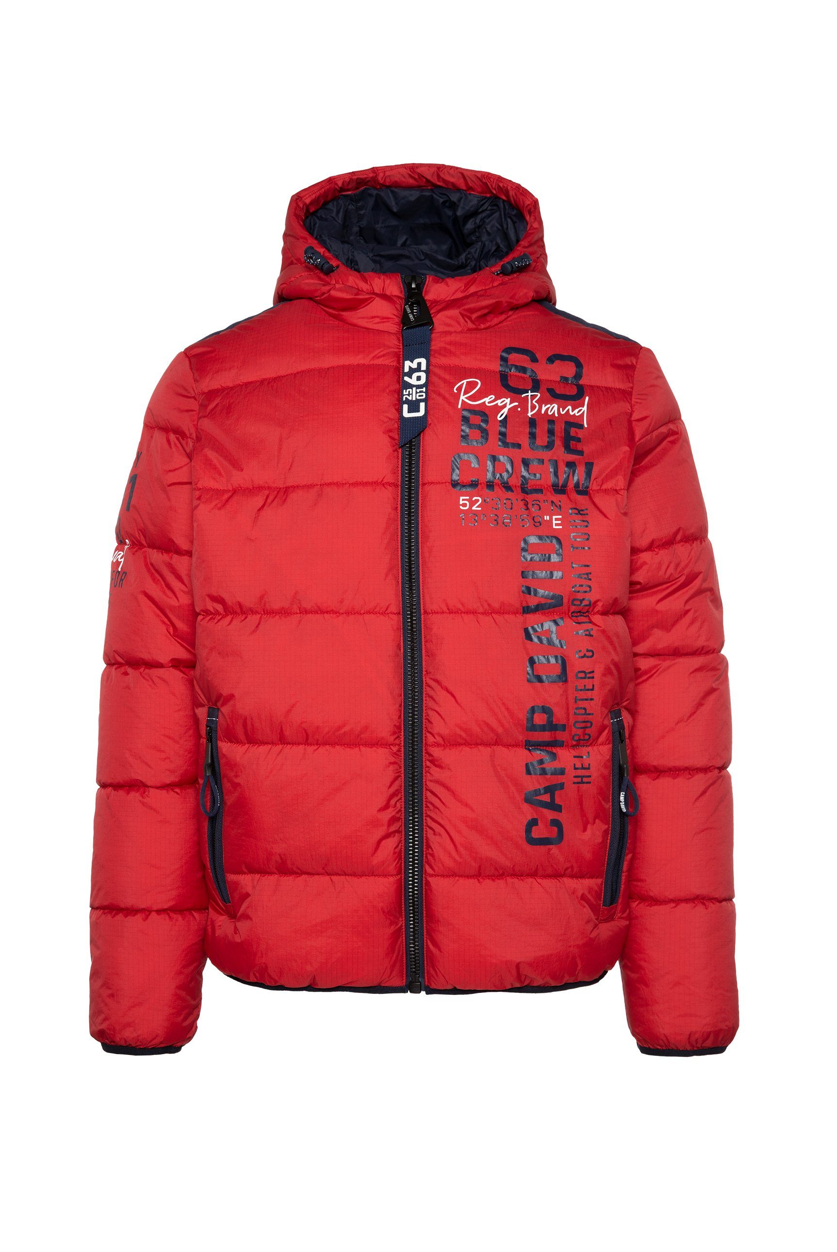 CAMP DAVID Outdoorjacke mit Windbreaker-Bündchen red royal Ärmel im