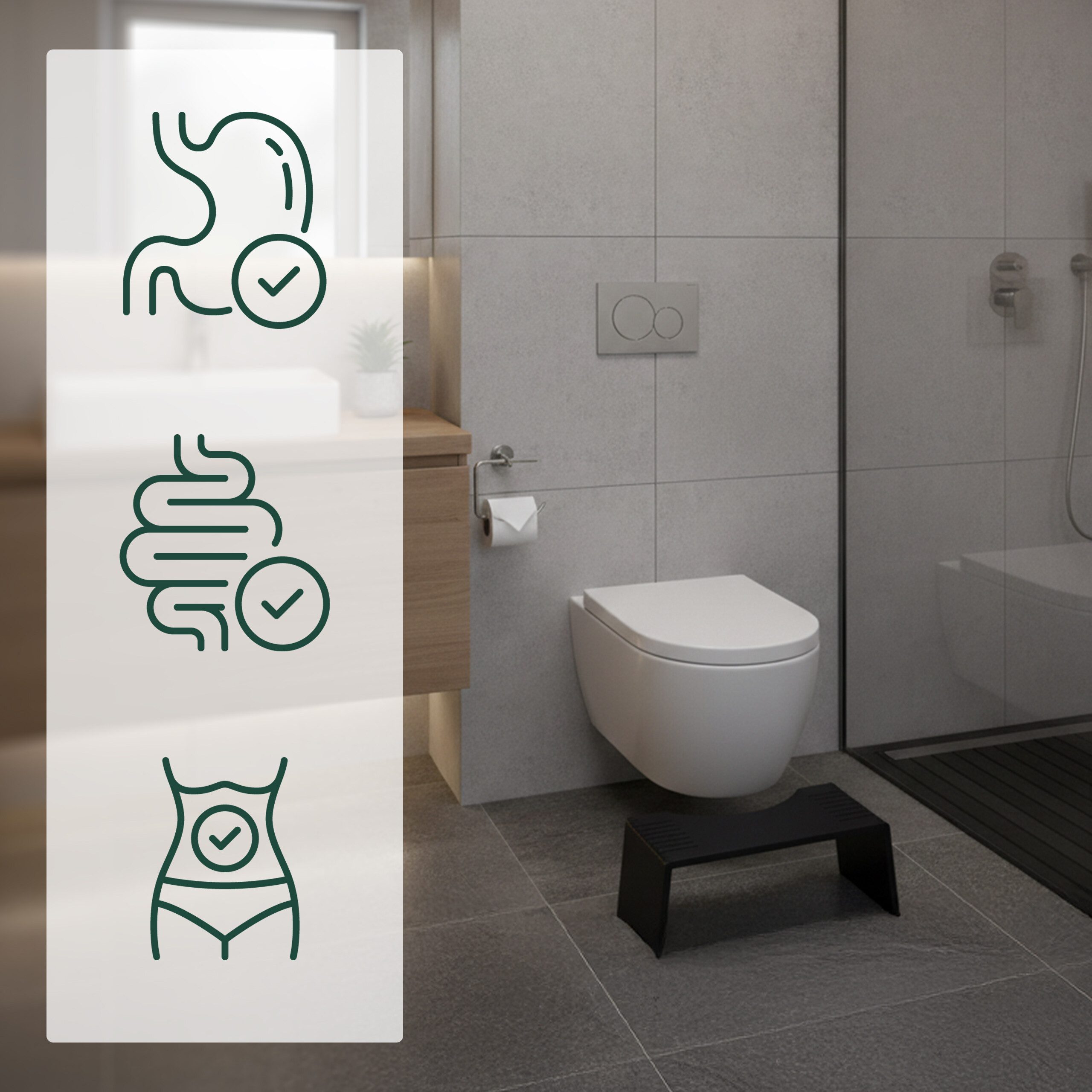 relaxdays Badhocker Klappbarer Toilettenhocker aus Bambus, schwarz