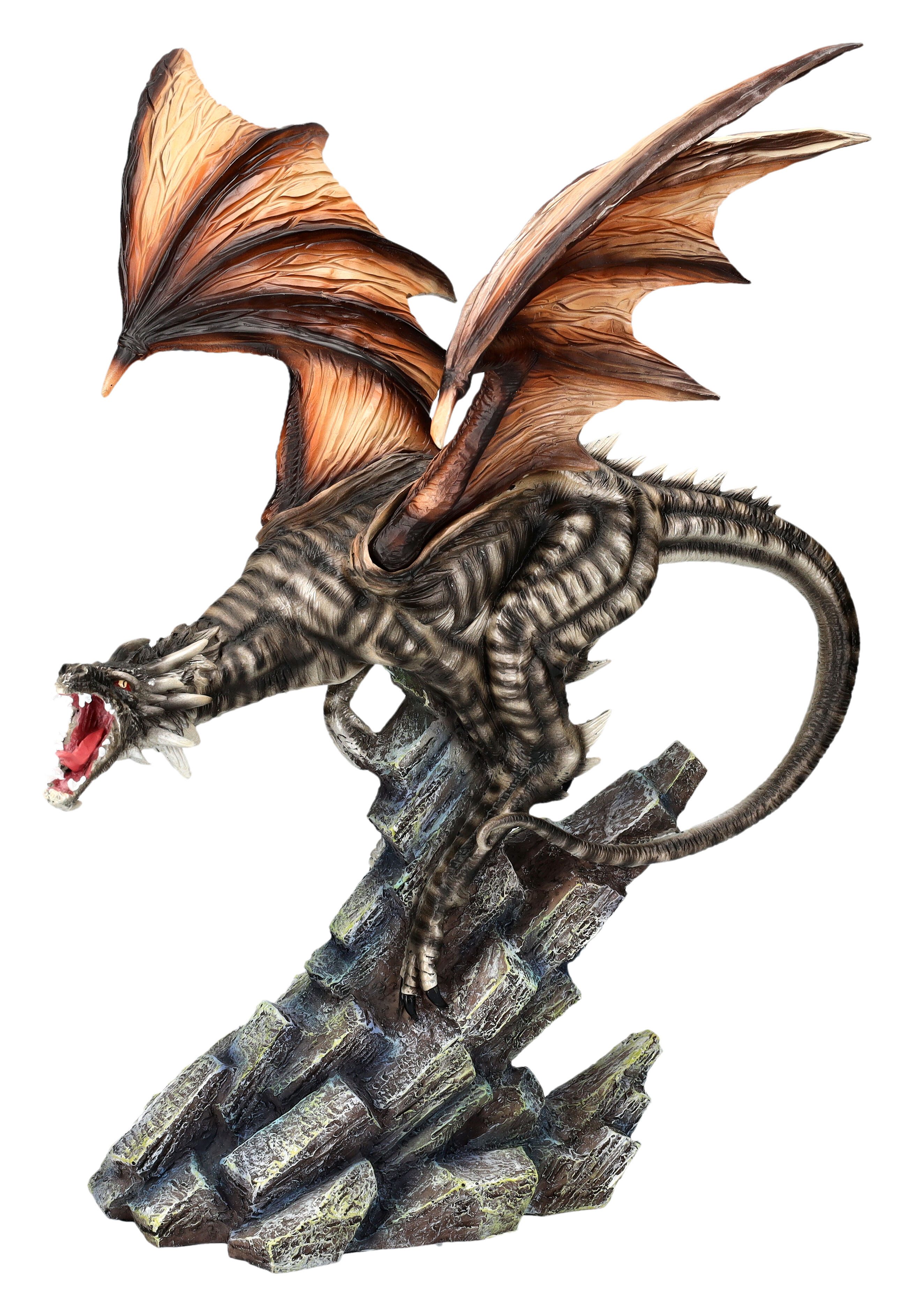 Figuren Shop GmbH Dekofigur Drachen Figur - Großer Erddrache - Dekofigur Fantasy Gothic