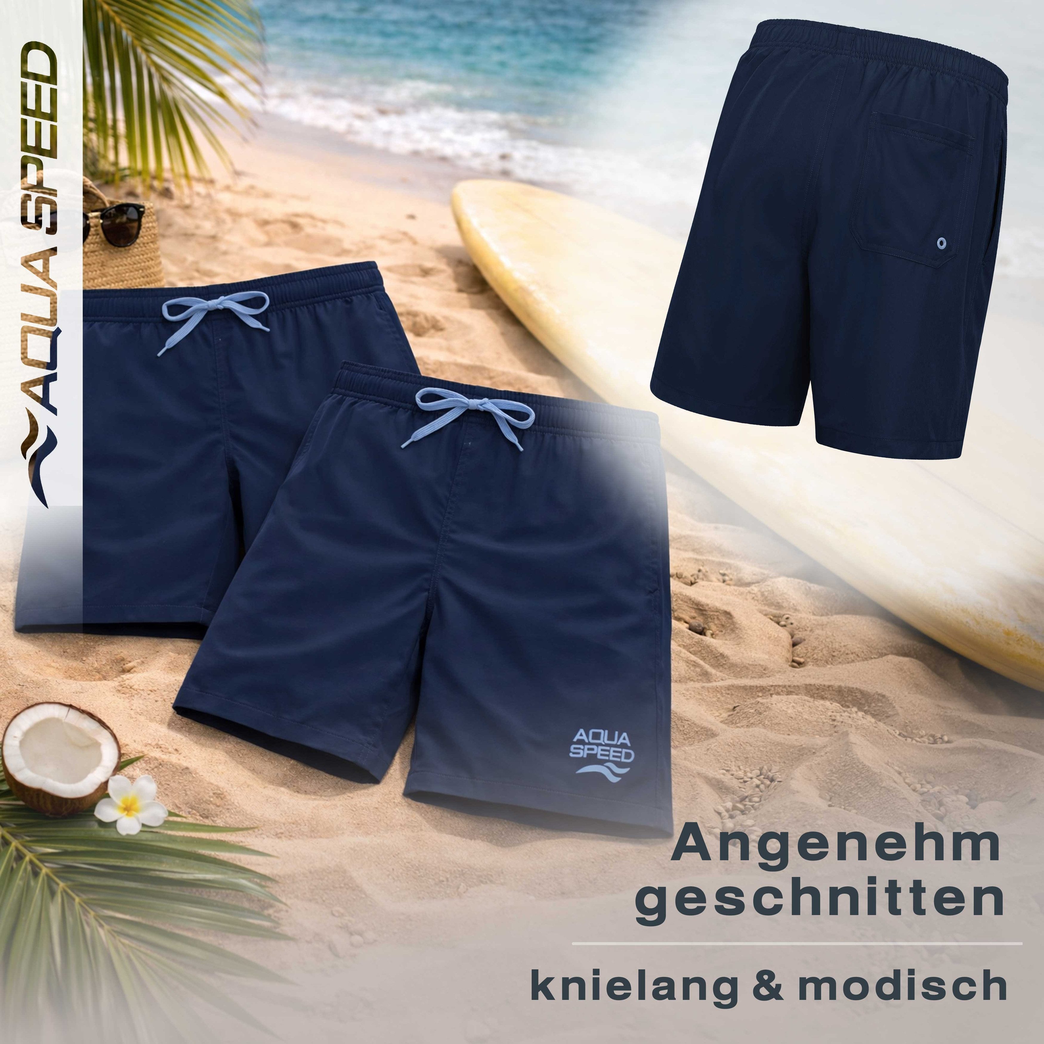 Aqua Speed Boardshorts (DYLAN Badeshorts Schwimmhose Strandhose Badehose Männer) Komfortable Verarbeitung für zuverlässiges Tragen im Sommer