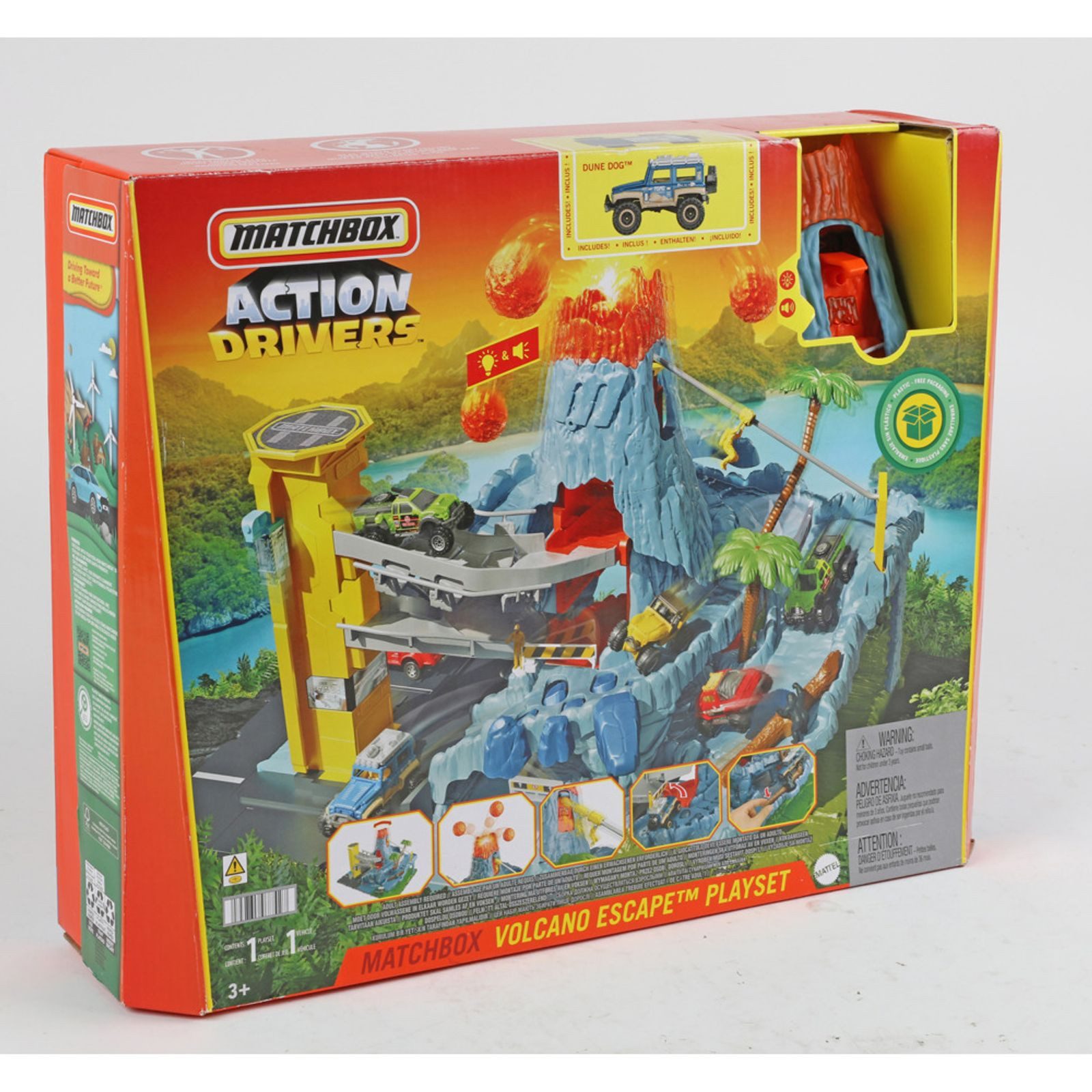 Mattel® Spielzeug-Auto Mattel Matchbox Action Drivers Spielset Vulkanausbruch Spielzeugauto