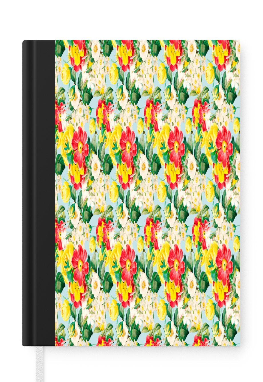MuchoWow Notizbuch Blumen - Rosen - Farben - Muster, Journal, Merkzettel, Tagebuch, Notizheft, A5, 98 Seiten, Haushaltsbuch