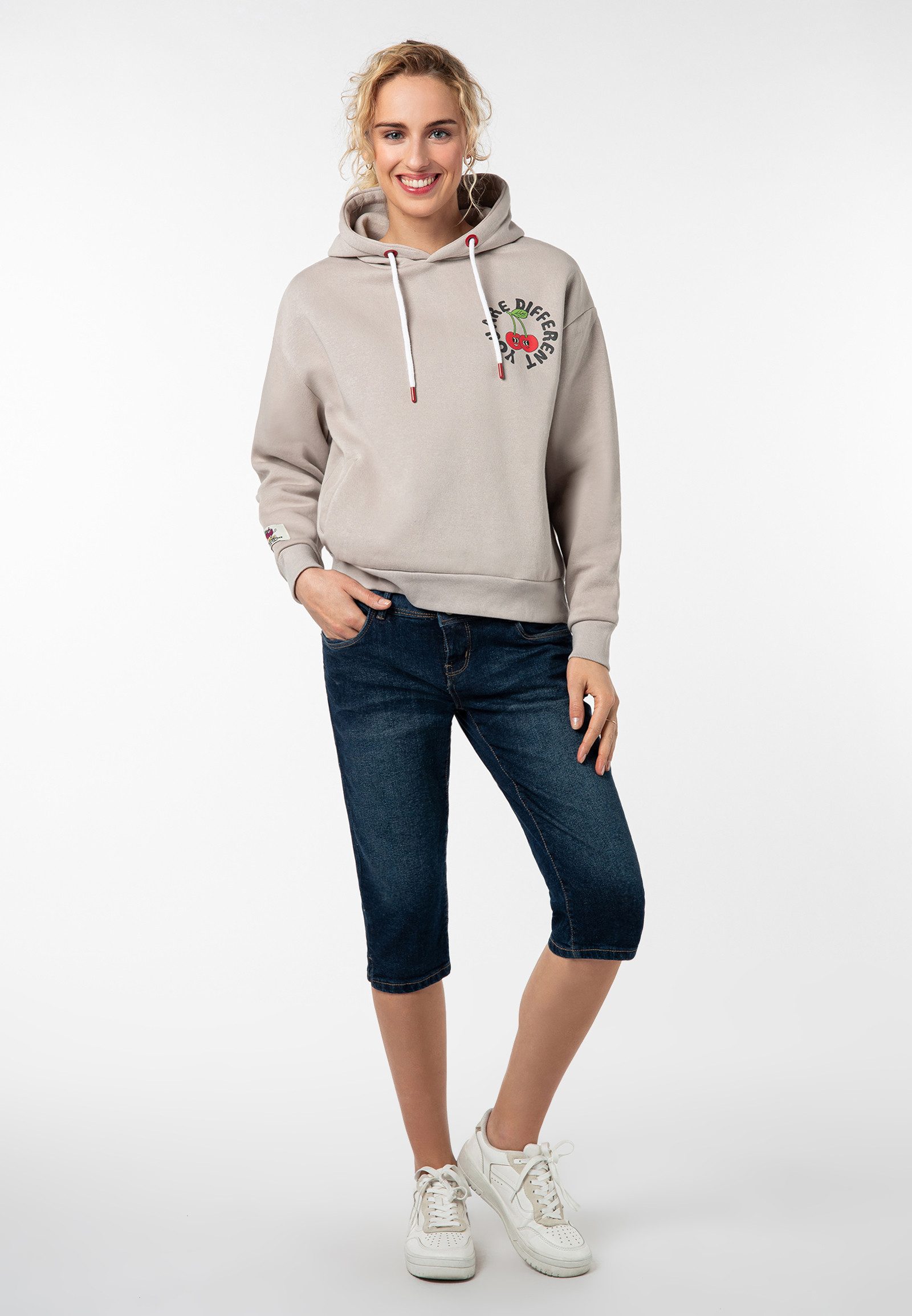 SUBLEVEL Kapuzenpullover Damen Hoodie Kapuzenpullover mit Sommer-Backprint Sweater, Kapuzensweatshirt mit seitl. Eingrifftaschen