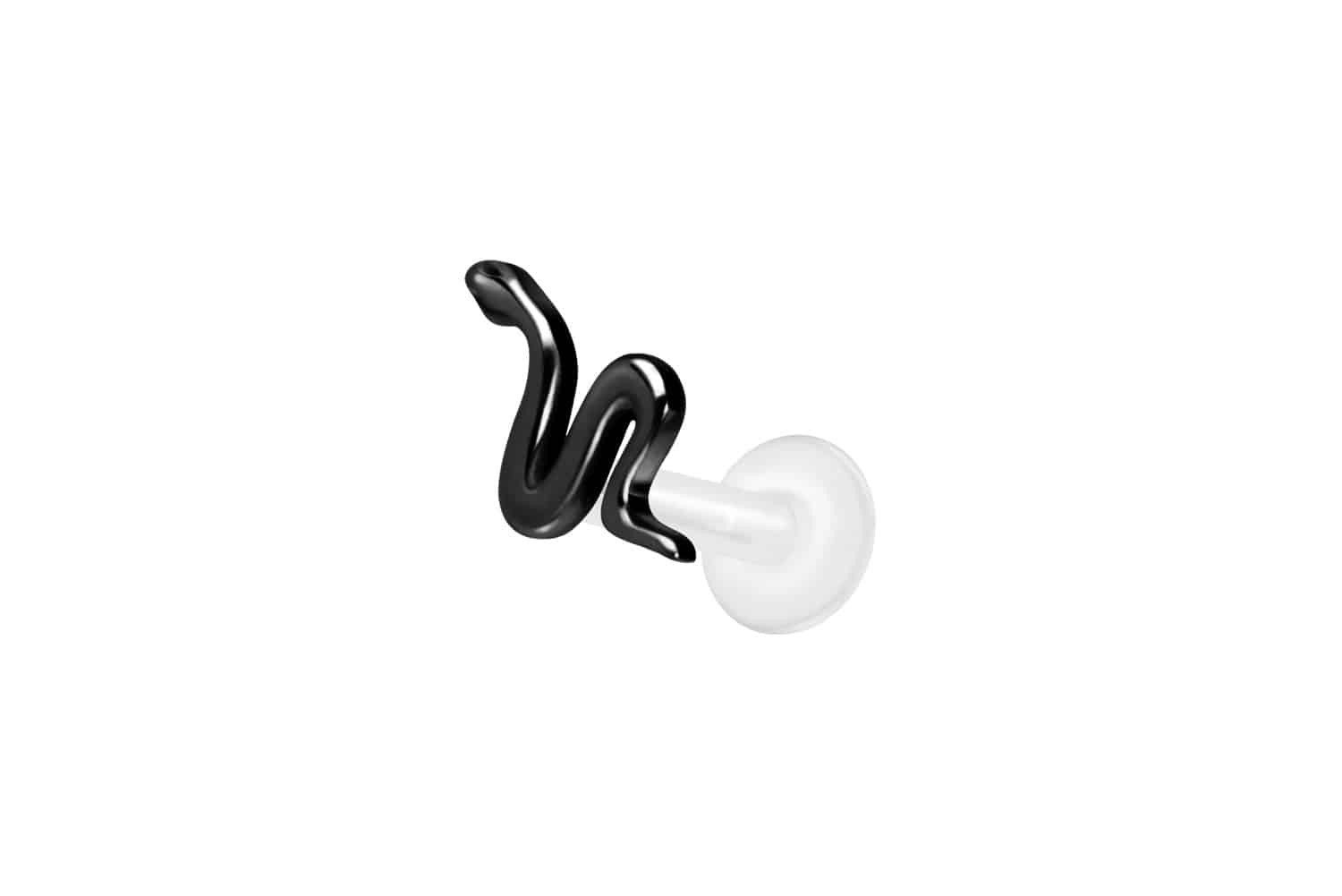 PIERCINGLINE Piercing-Set PTFE Labret mit Innengewinde + Titan-Aufsatz SCHLANGE (Labrets, 1-tlg)