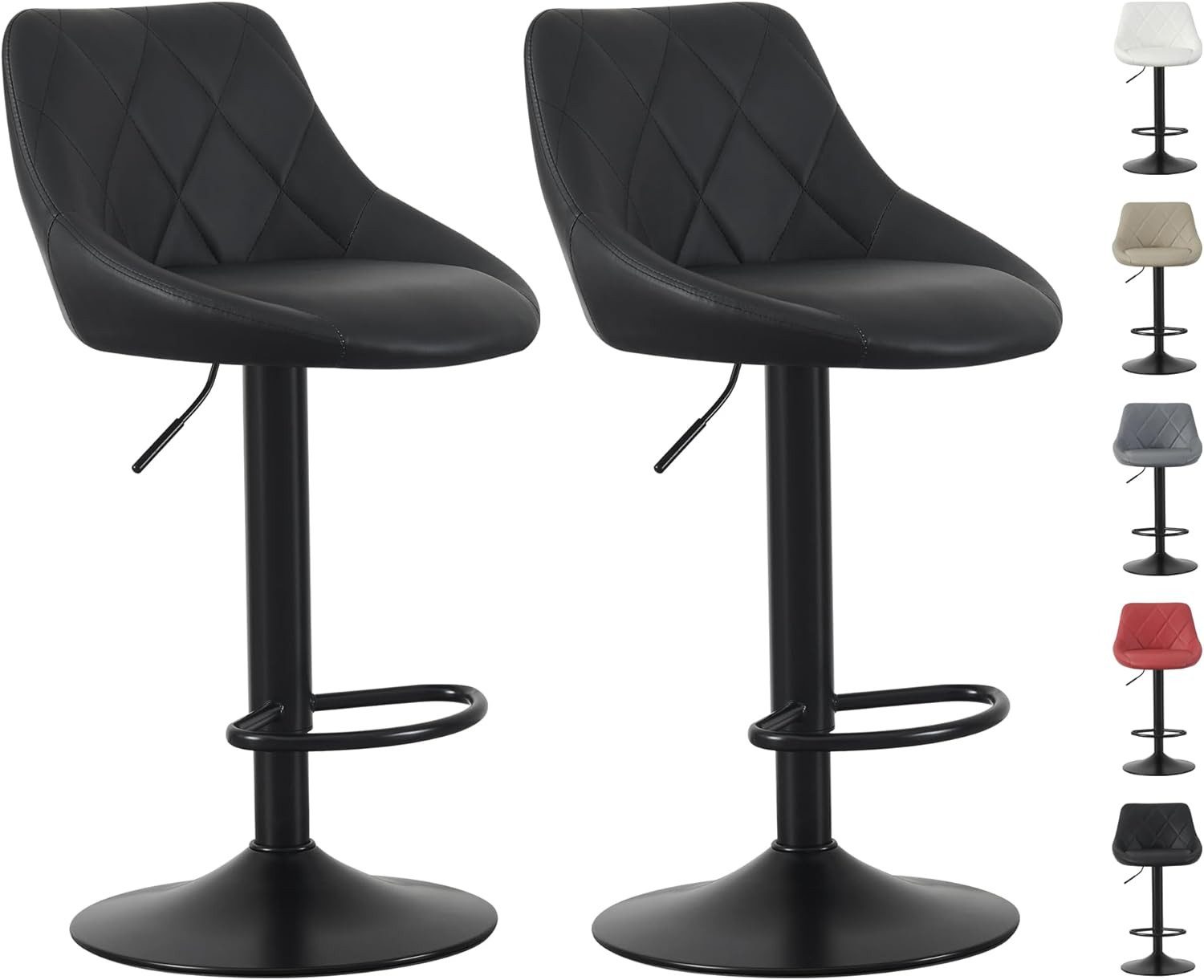 MCC direct Barhocker Barhocker im 2er Set, Kunstleder, Metall, Modell STANLEY