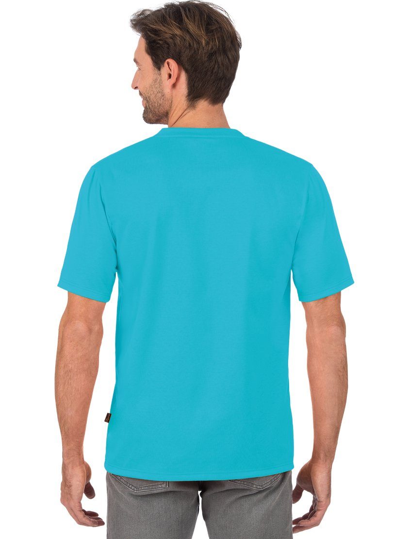 Trigema T-Shirt TRIGEMA V-Shirt azur DELUXE Baumwolle