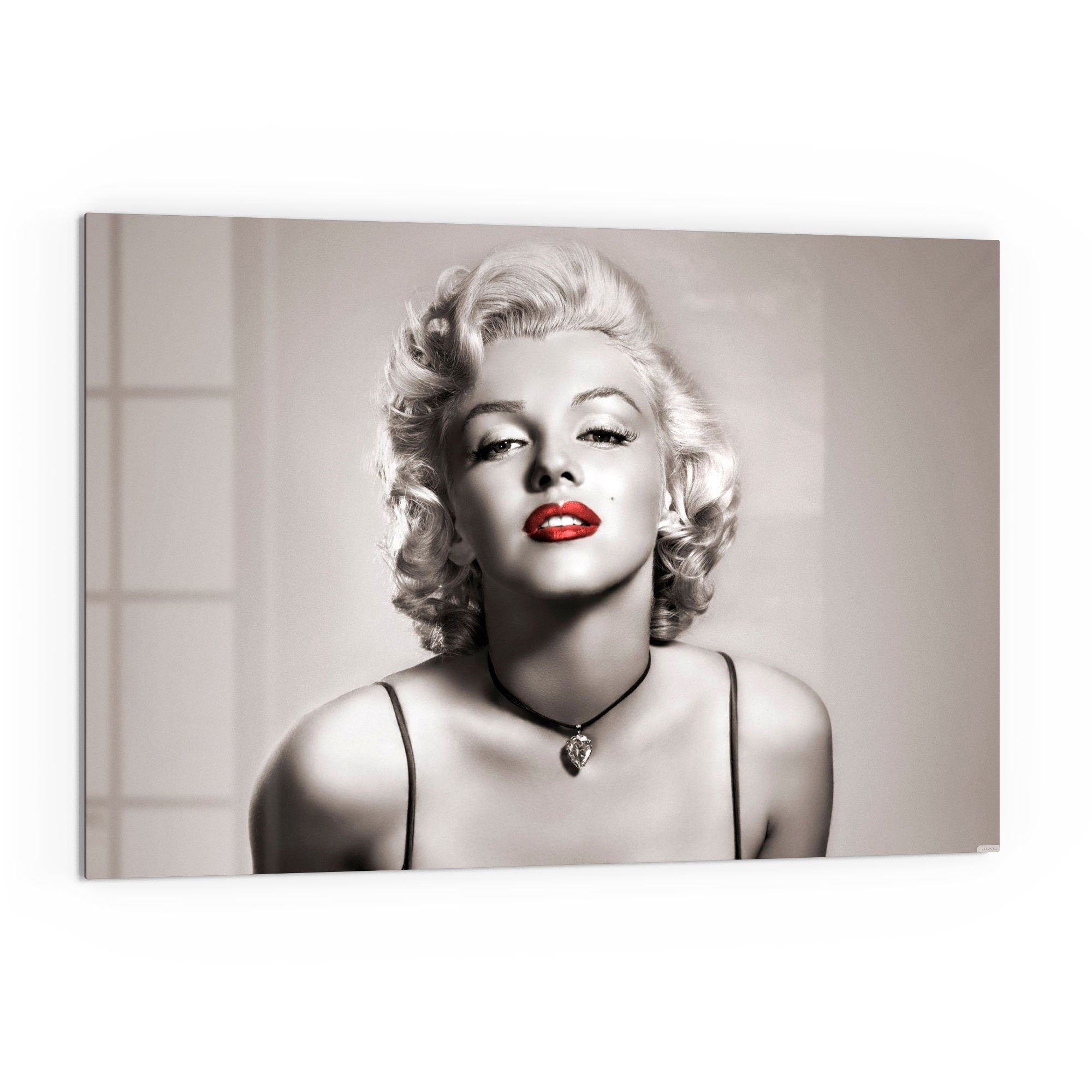 DEQORI Küchenrückwand 'Elegante Marilyn Monroe', Glas Spritzschutz Badrückwand Herdblende