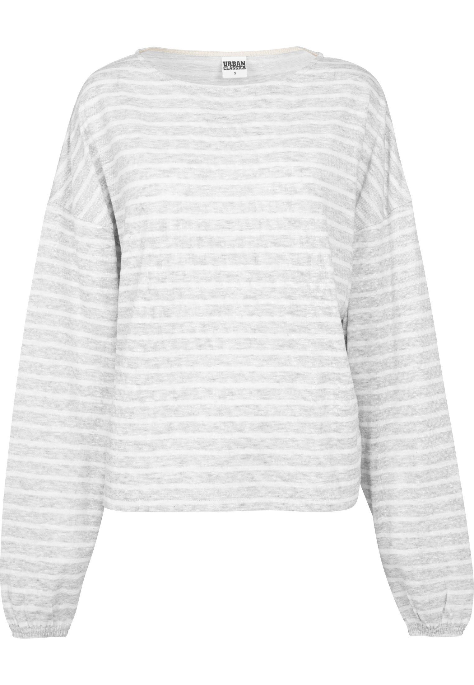 URBAN CLASSICS Sweater Damen grey/white Pullover Ladies (1-tlg) Oversize Stripe