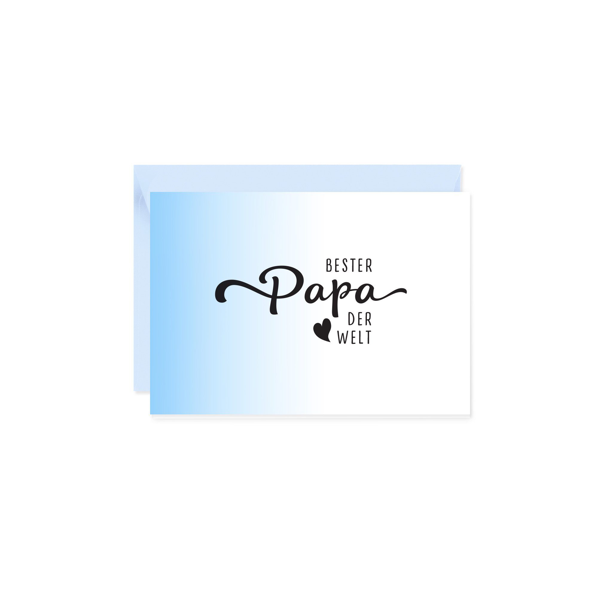Bow & Hummingbird Grußkarte Mini-Grußkarte Bester Papa, Klappkarte mit Umschlag