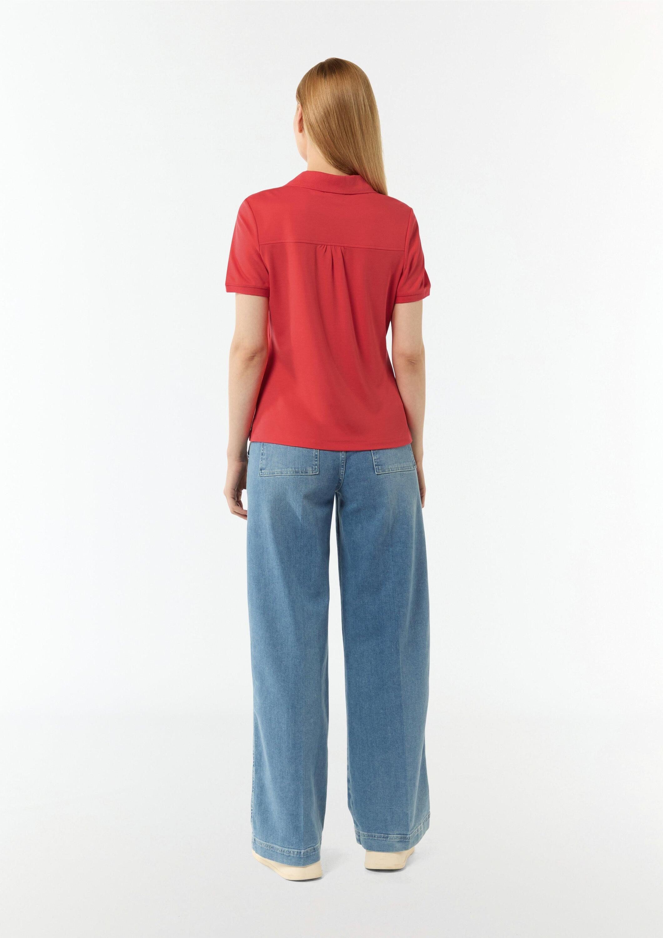 comma Kurzarmshirt T-Shirt Shirt aus Viskosemix