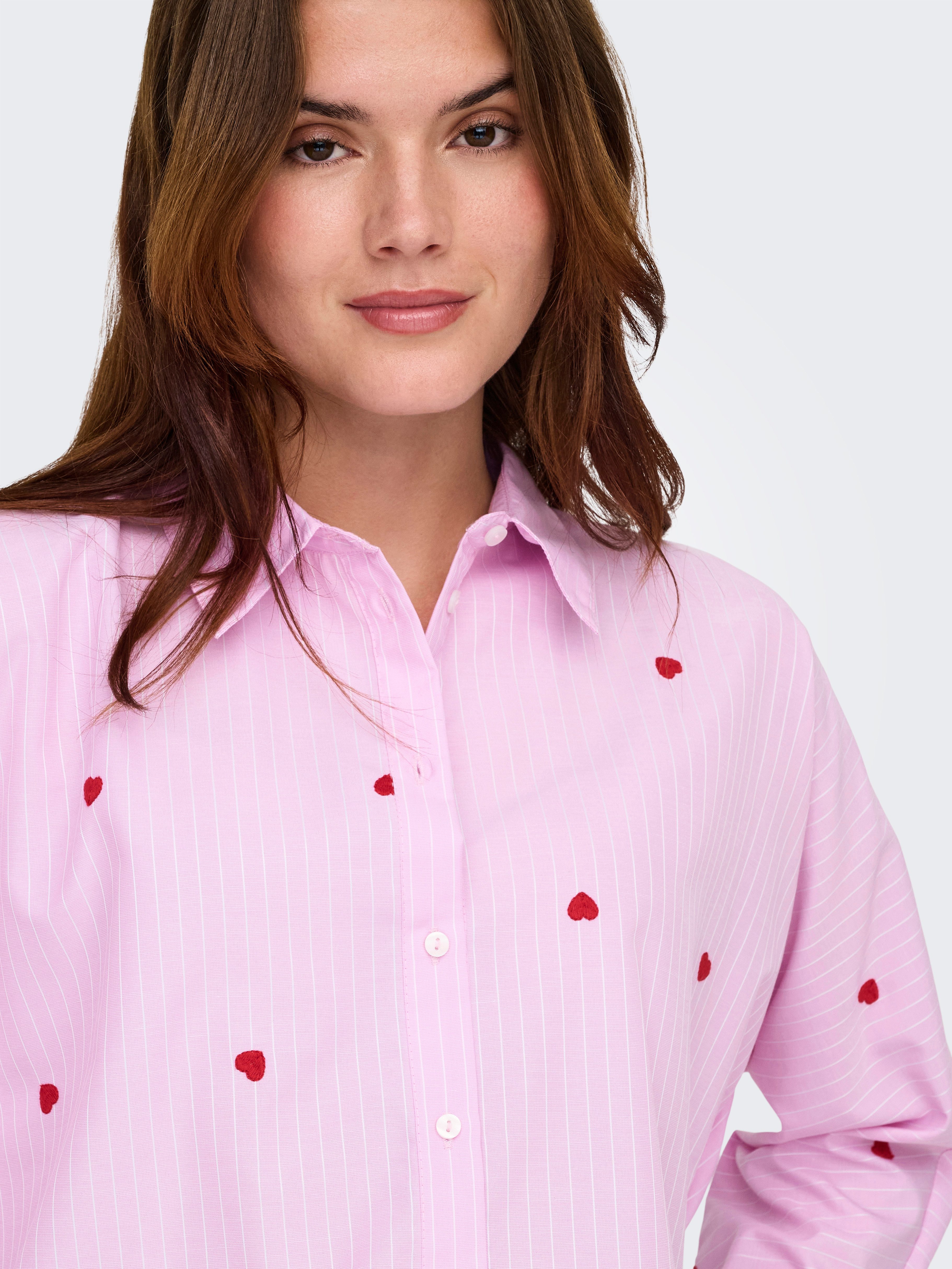 ONLY Hemdbluse ONLNEW LINA GRACE LS STRIPE EMB SHIRT