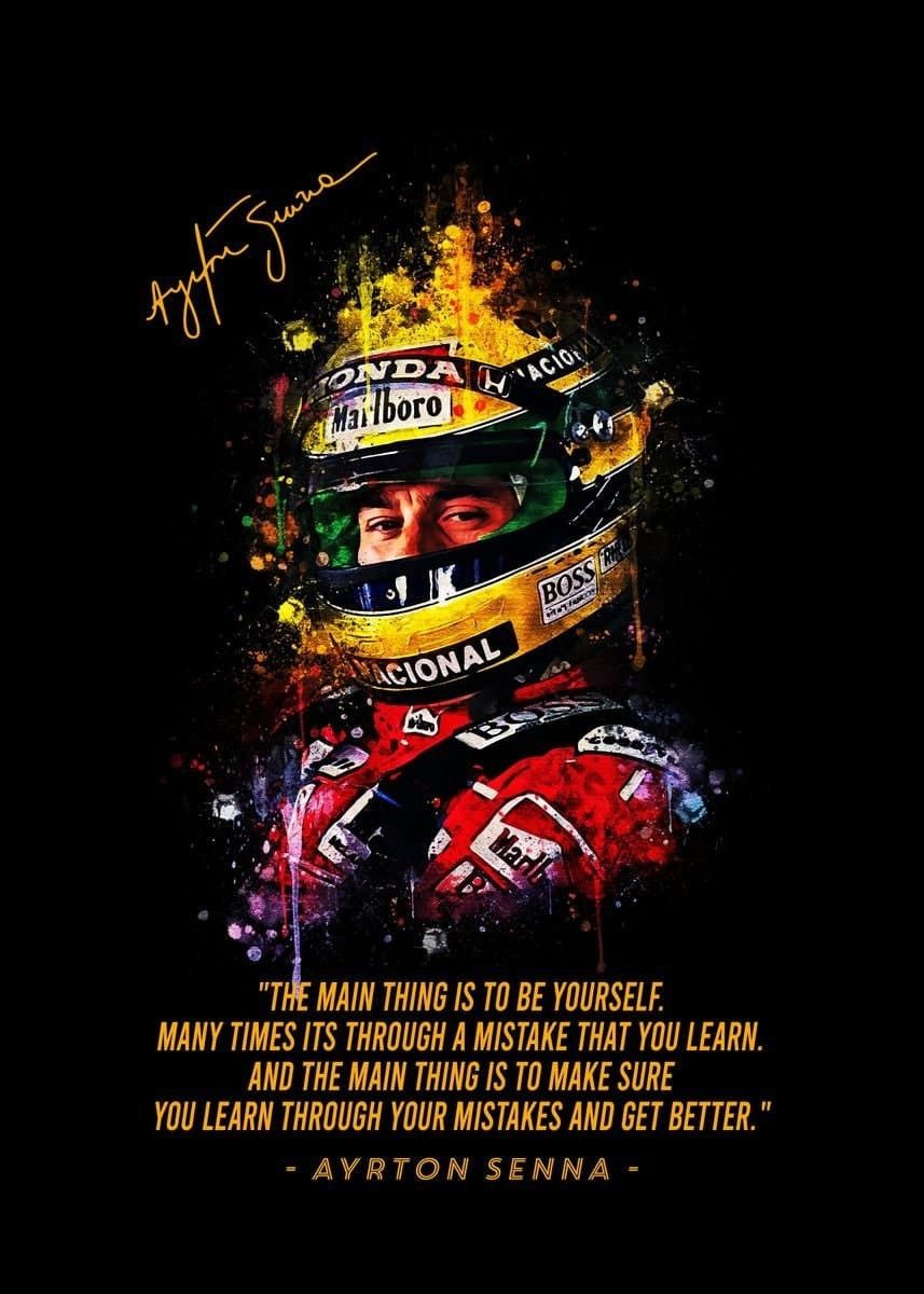 JUSTGOODMOOD Poster Formel 1 Rennfahrer Legenden Sprüche Deko Print ohne Rahmen D 21x30 cm, D (1 St)