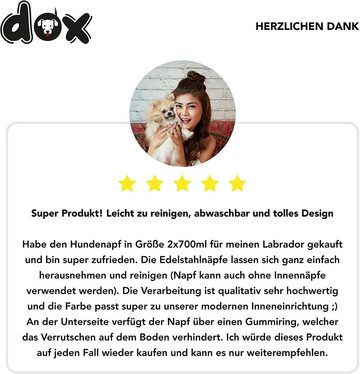 DDOXX Futternapf Doppel-Fressnapf, rutschfest, Hunde & Katzen, Edelstahl, Melamin, Leicht zu reinigen, Hygienisch, Rutschfest