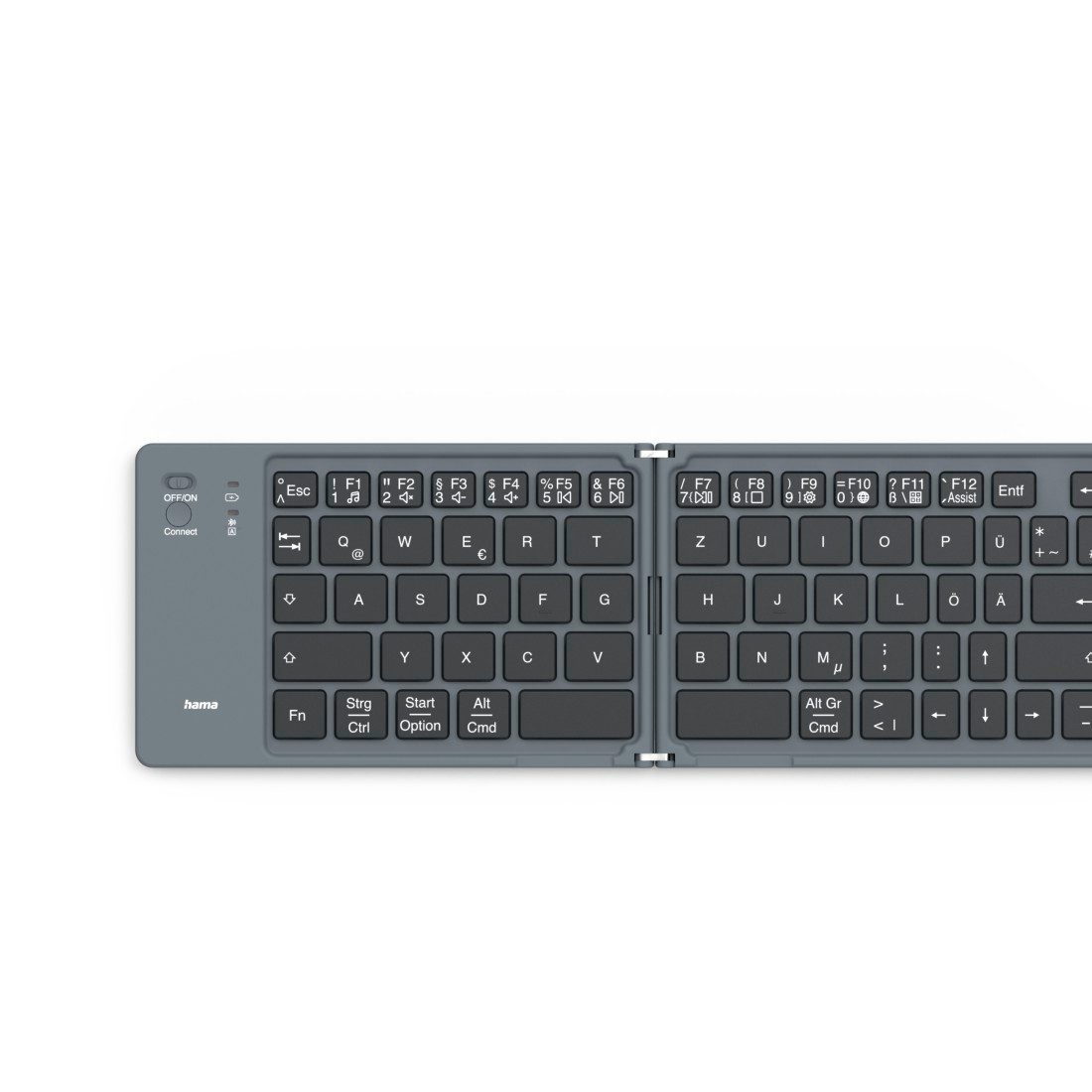 Hama Faltbare Tastatur (Mini-Tastatur Bluetooth, Wireless, für Tablet/iPad) Ultra-Slim-Bluetooth-Tastatur (kompakt, universell einsetzbar, robust)