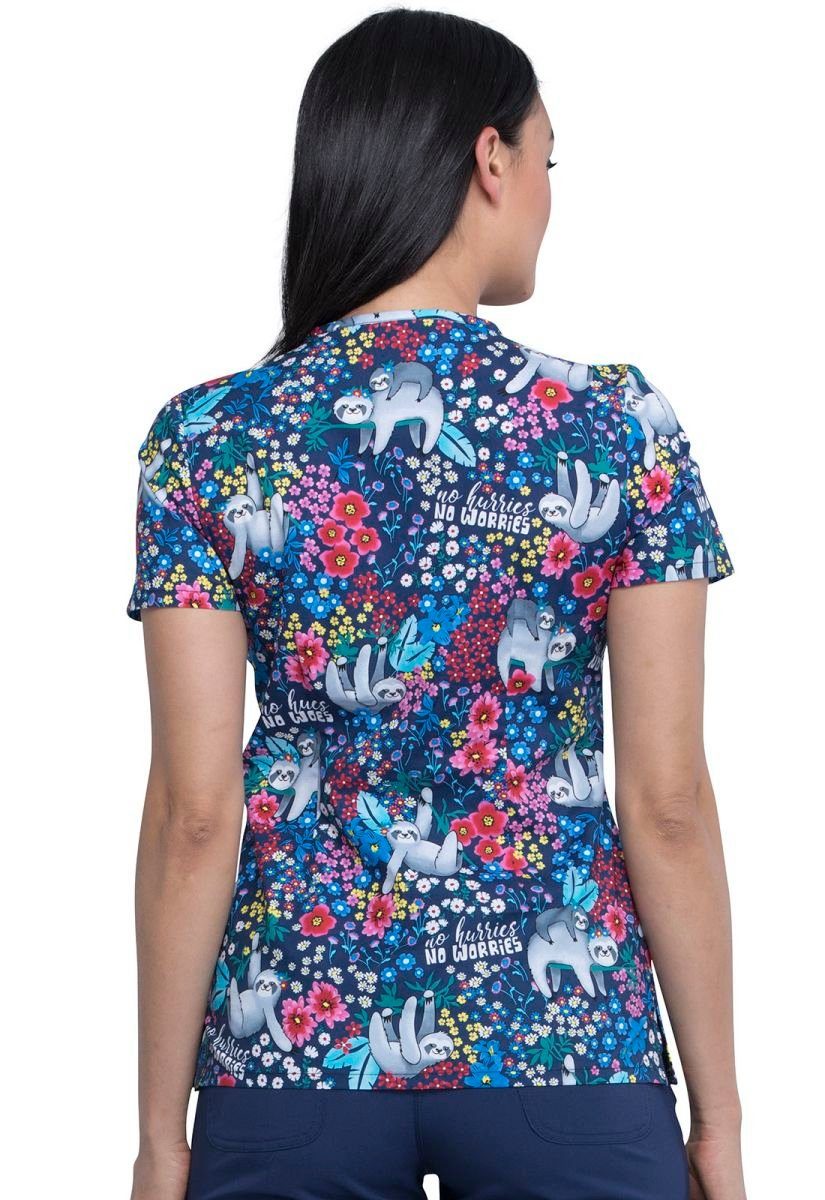 Cherokee Funktionsbluse Bunt bedruckter Damen Kasack mit Motiv "No Hurries" günstig online kaufen