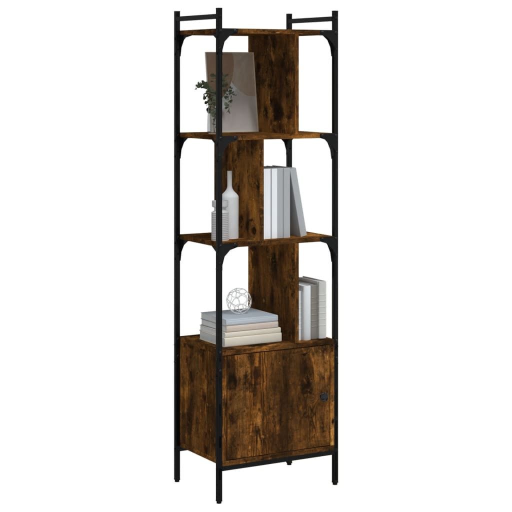 vidaXL Bücherregal Bücherregal mit Tür Räuchereiche günstig online kaufen
