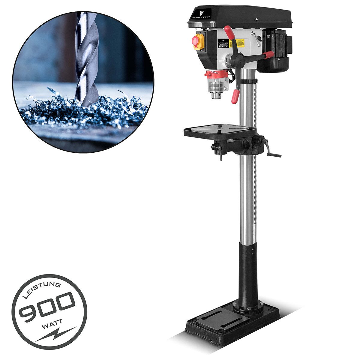 STAHLWERK Säulenbohrmaschine BD-900 ST Säulenbohrmaschine 900W Leistung 280 - 2.380 U/min Ø 20 mm