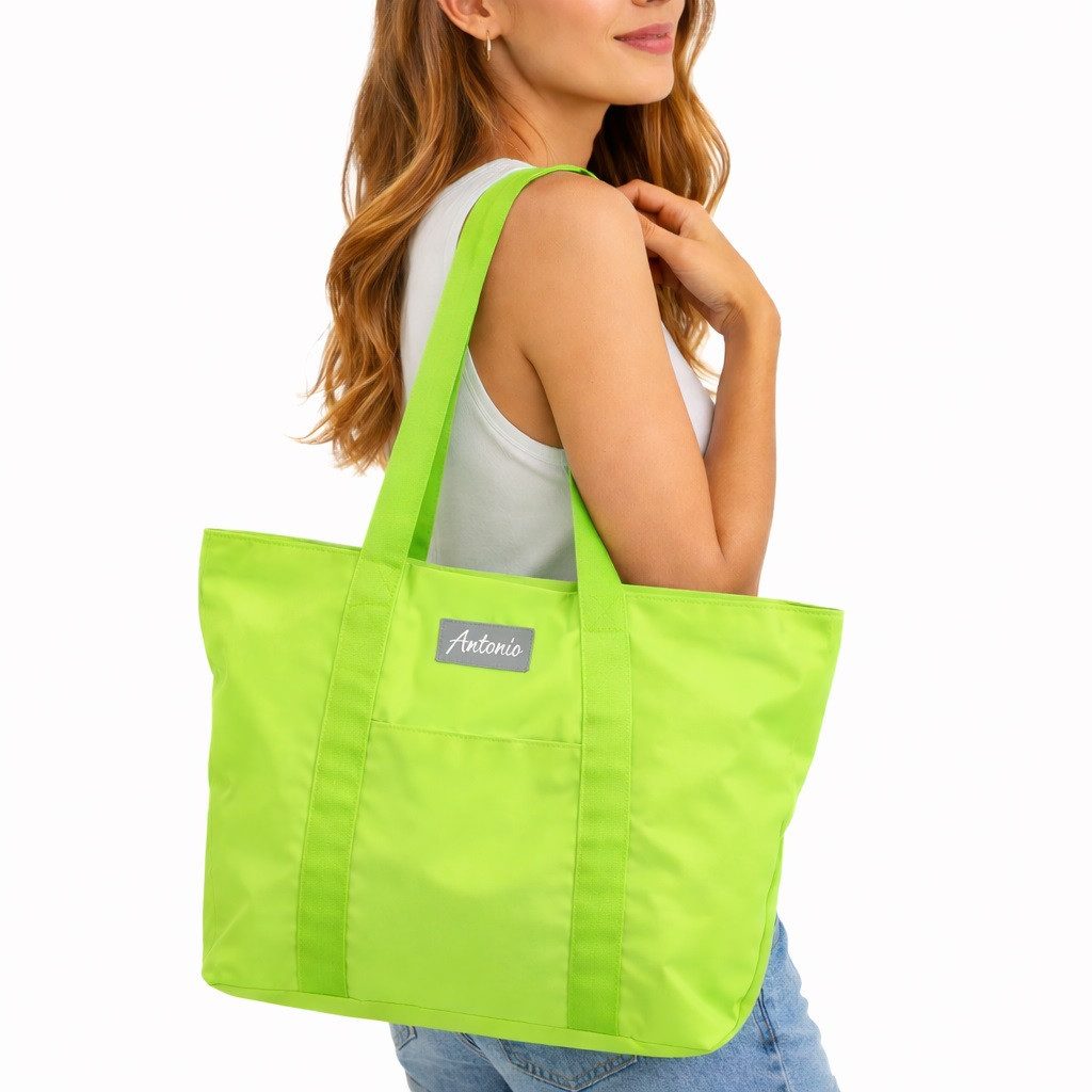 Antonio Shopper Antonio Strandtasche Badetasche Tasche Shopper XXL 60cm Neon Grün 253