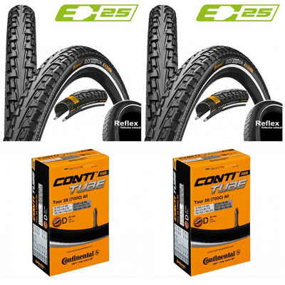 CONTINENTAL Fahrradreifen Reifen Conti RideTour 28x1.40 + Schlauch Conti Tour 28 all DV 40 mm, mit Reflexstreifen