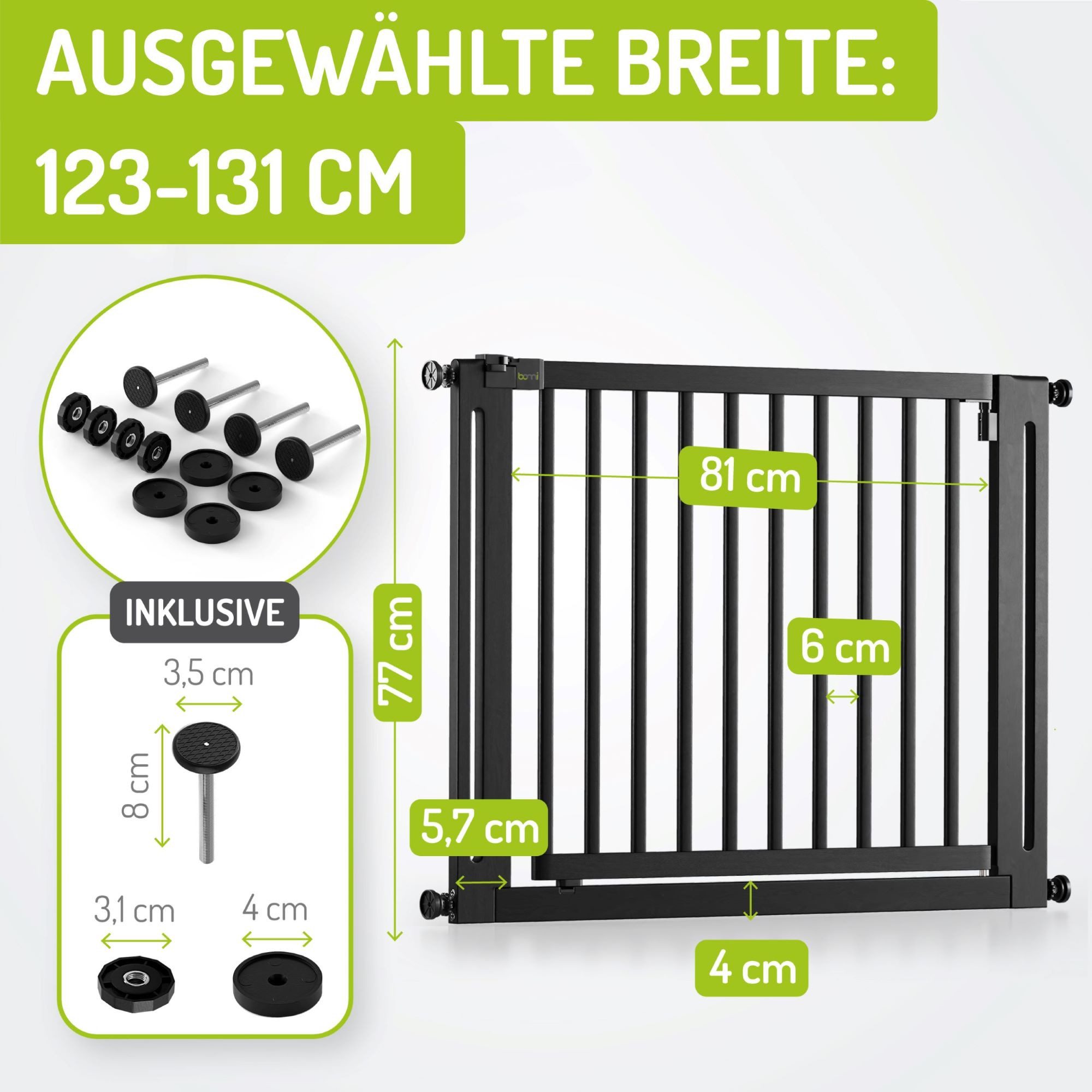 BOMI Türschutzgitter Kinderschutzgitter Miko 63-161 cm günstig online kaufen