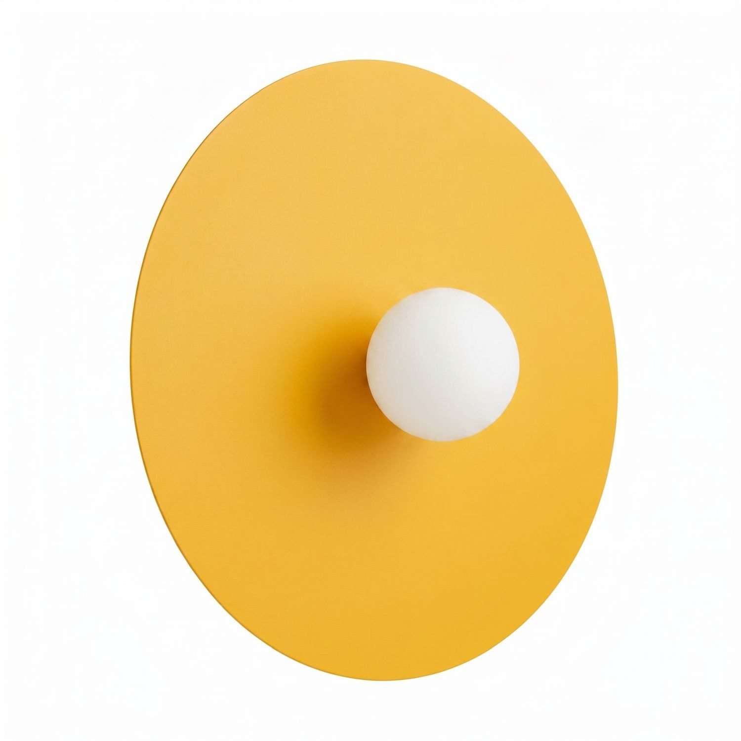 Licht-Erlebnisse Wandleuchte ALBI, ohne Leuchtmittel, Glas Metall Ø 50 cm Gelb Weiß G9 rund Kugel Schirm Modern