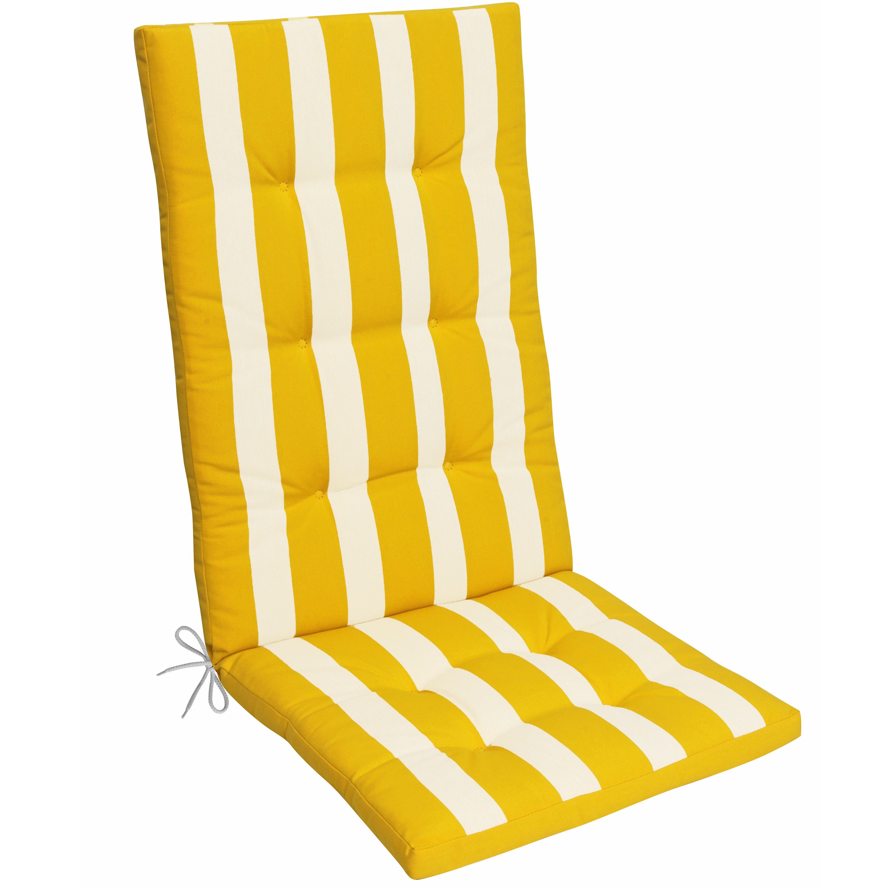 Herlag Hochlehnerauflage Mia, (1 St), 123x50x5cm Easy-Drop Bänder Gelb Gestreift 1 Polster