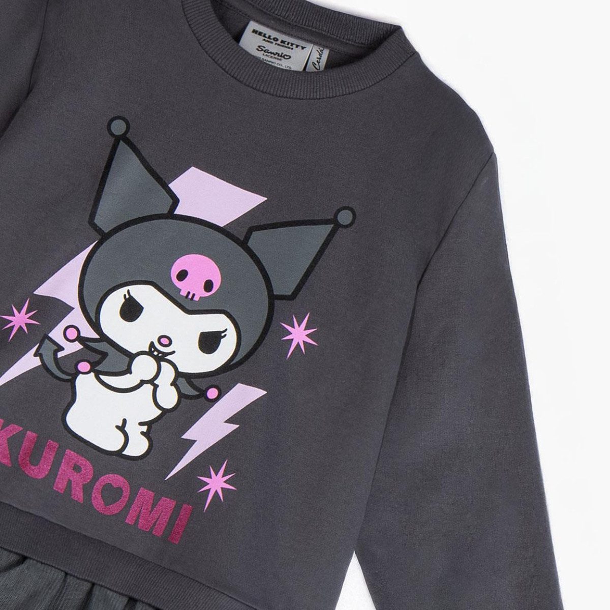 Cerda Bodykleid Hello Kitty Kuromi Mädchen Sweatshirt weich warm Baumwollmix Freizeit – Bild 2 von 4
