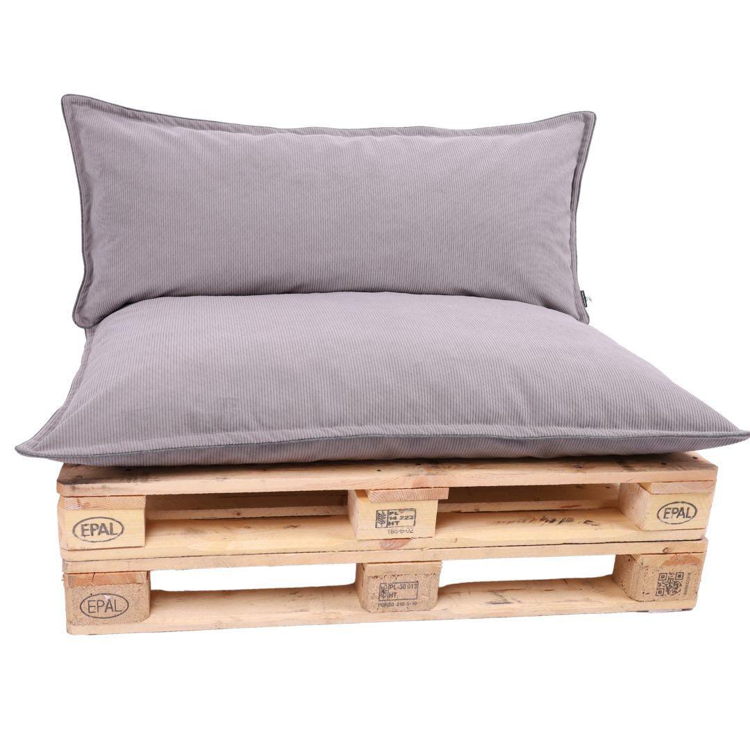 TexDeko Palettenkissen TexDeko Cord 2-TLG Palettenkissen-Set wasserabweisend, 1x Palettenkissen (Sitzkissen) + 1x Rückenkissen, Premium Qualität