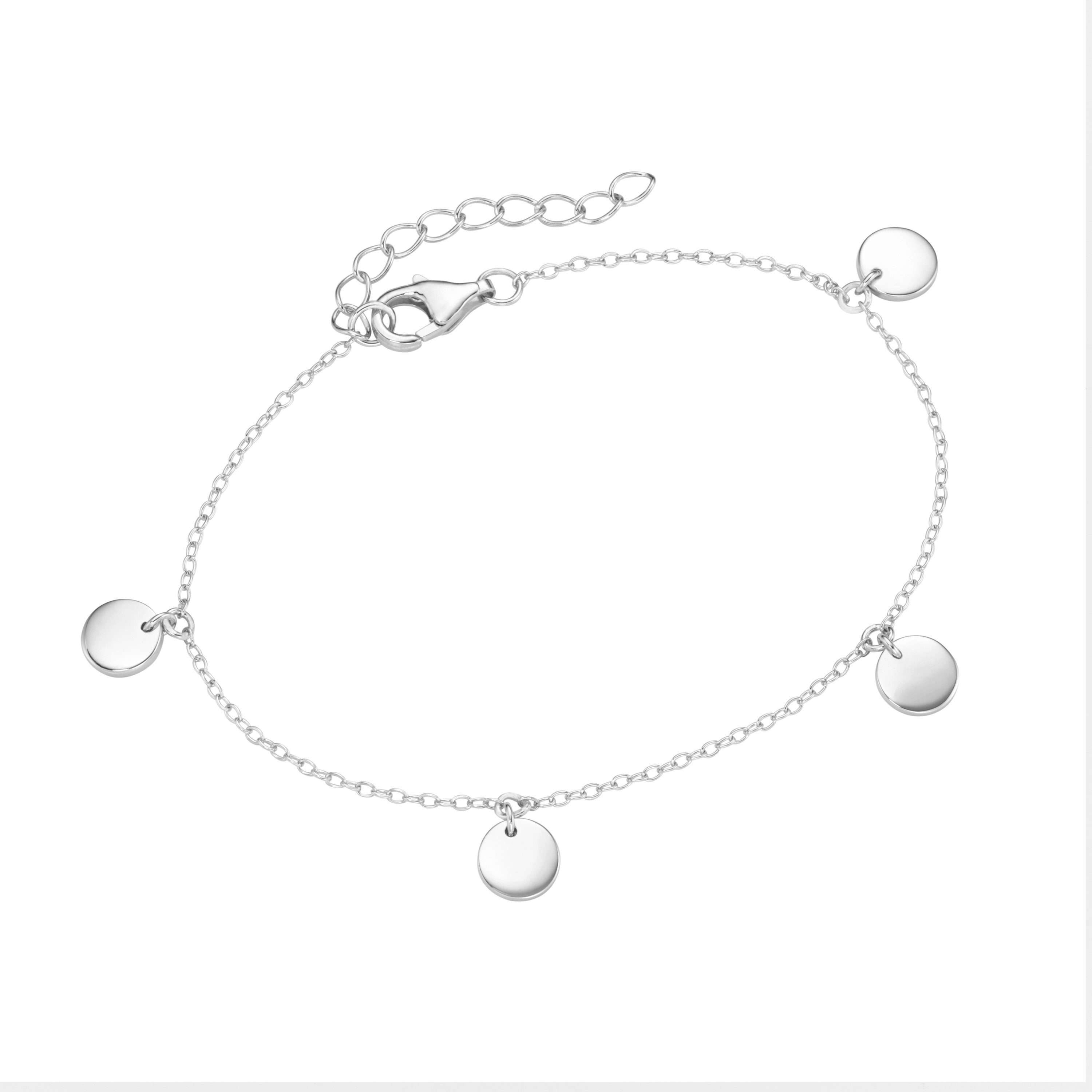 Smart Jewel Armband mit runden Plättchen, Silber 925