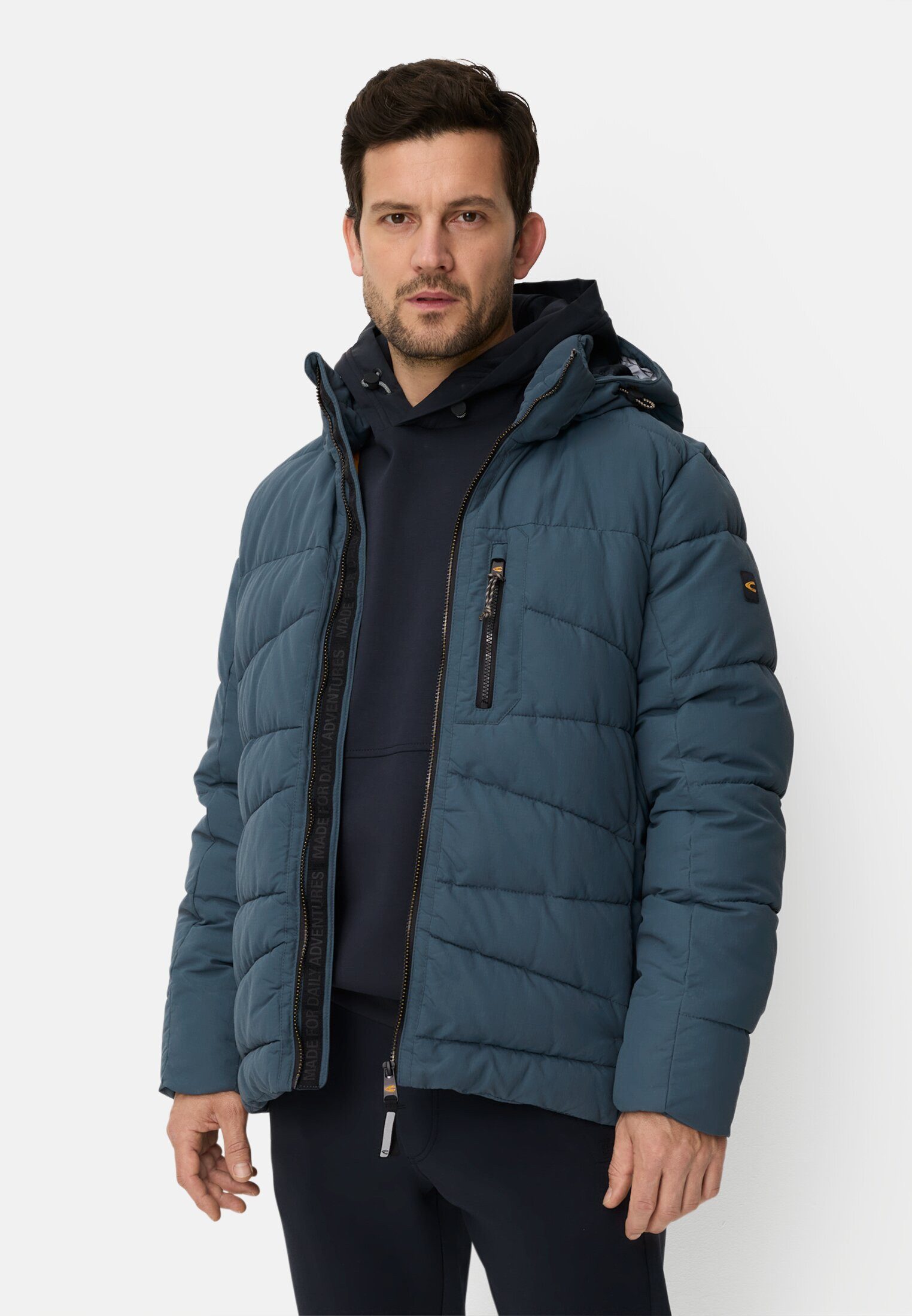 camel active Winterjacke mit abnehmbarer Kapuze Langarm