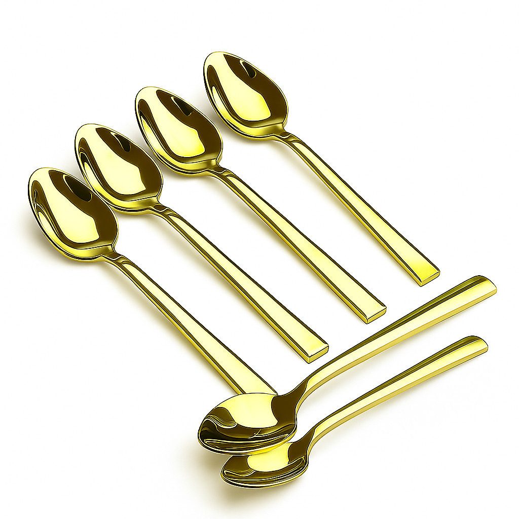 Jungengel Чайная ложка Luxus Gold Serie 6-Teilig 11cm Spülmaschinenfest Titanbeschichtet (6 Stück), Hitzebeständig, Spülmaschinenkomform, Modern