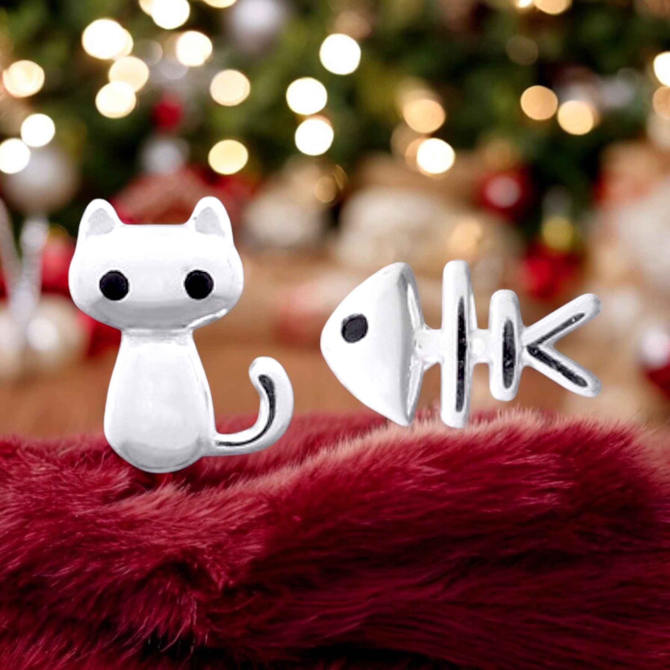 MadamLili Paar Ohrstecker 925 Sterling Silber Ohrstecker "Katze & Fisch" günstig online kaufen