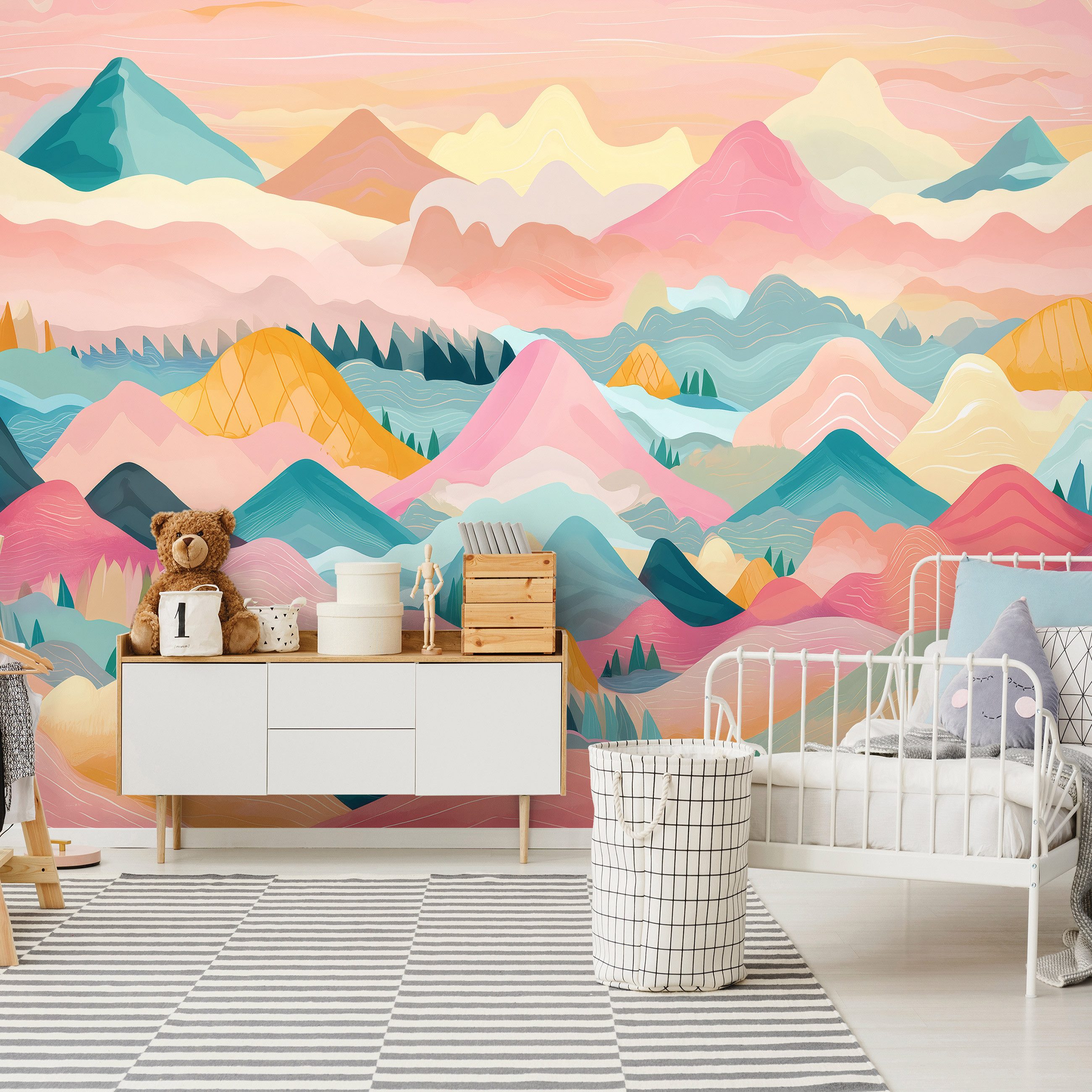 Wallarena Fototapete Kinderzimmer Gebirge Rosa Mädchen Natur Vlies Tapete W günstig online kaufen