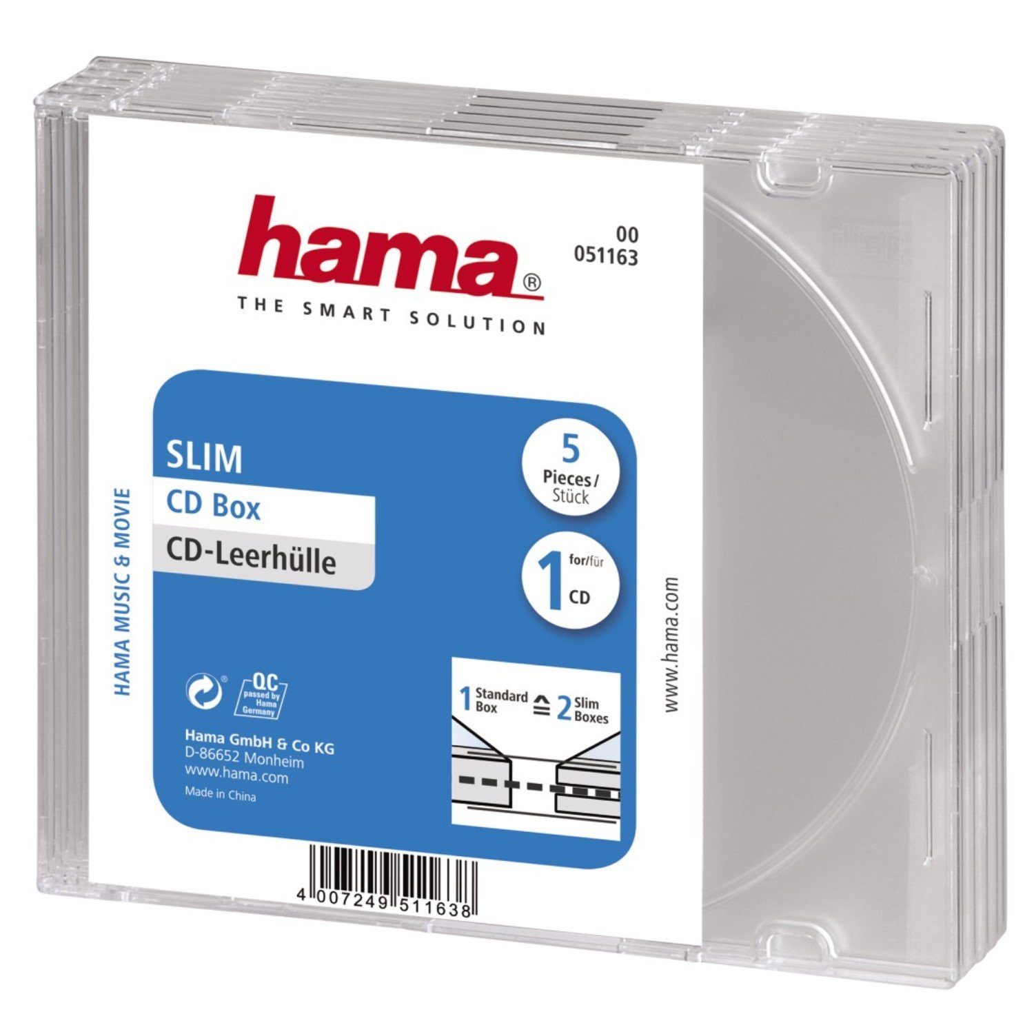Hama DVD-Hülle »5x CD-Hüllen Slim-Case Leer-Hüllen Klar« CD, passend für CD  DVD Blu-Ray online kaufen | OTTO
