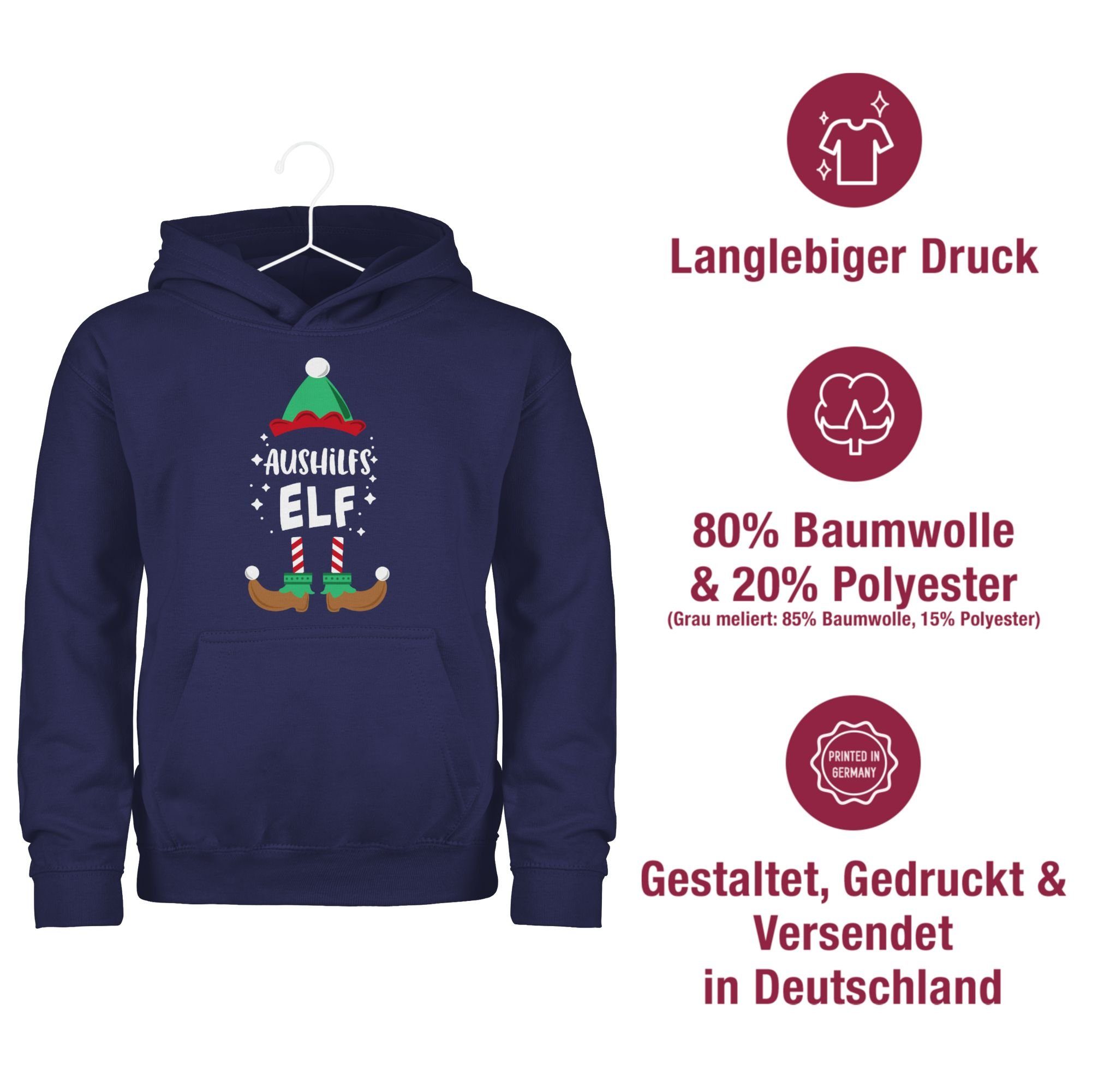 Shirtracer Navy Blau Aushilfs-Elf Weihnachten Hoodie 1 Weihnachten