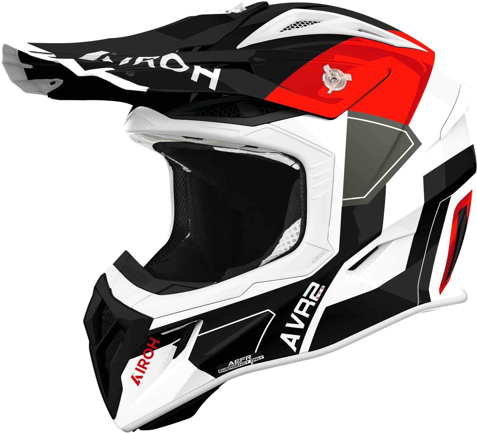 Airoh Motocrosshelm Aviator Ace 2 Shield Motocross Helm, vorbereitet für Kommunikationssystem,geeignet für Brillenträger,i