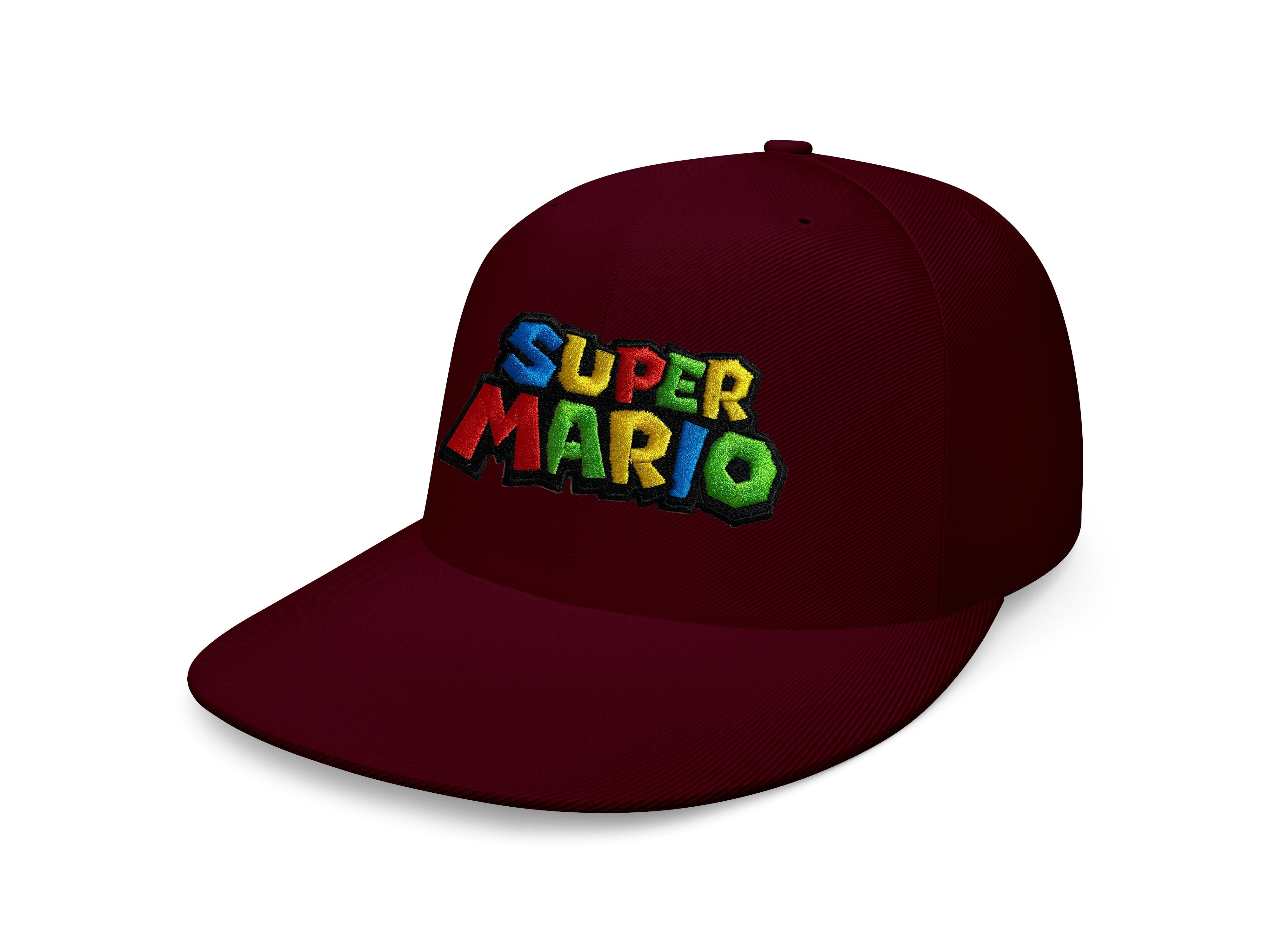 Blondie & Brownie Snapback Cap Unisex Erwachsene Super Mario Stick Patch Luigi Nintendo Snapback Burgund